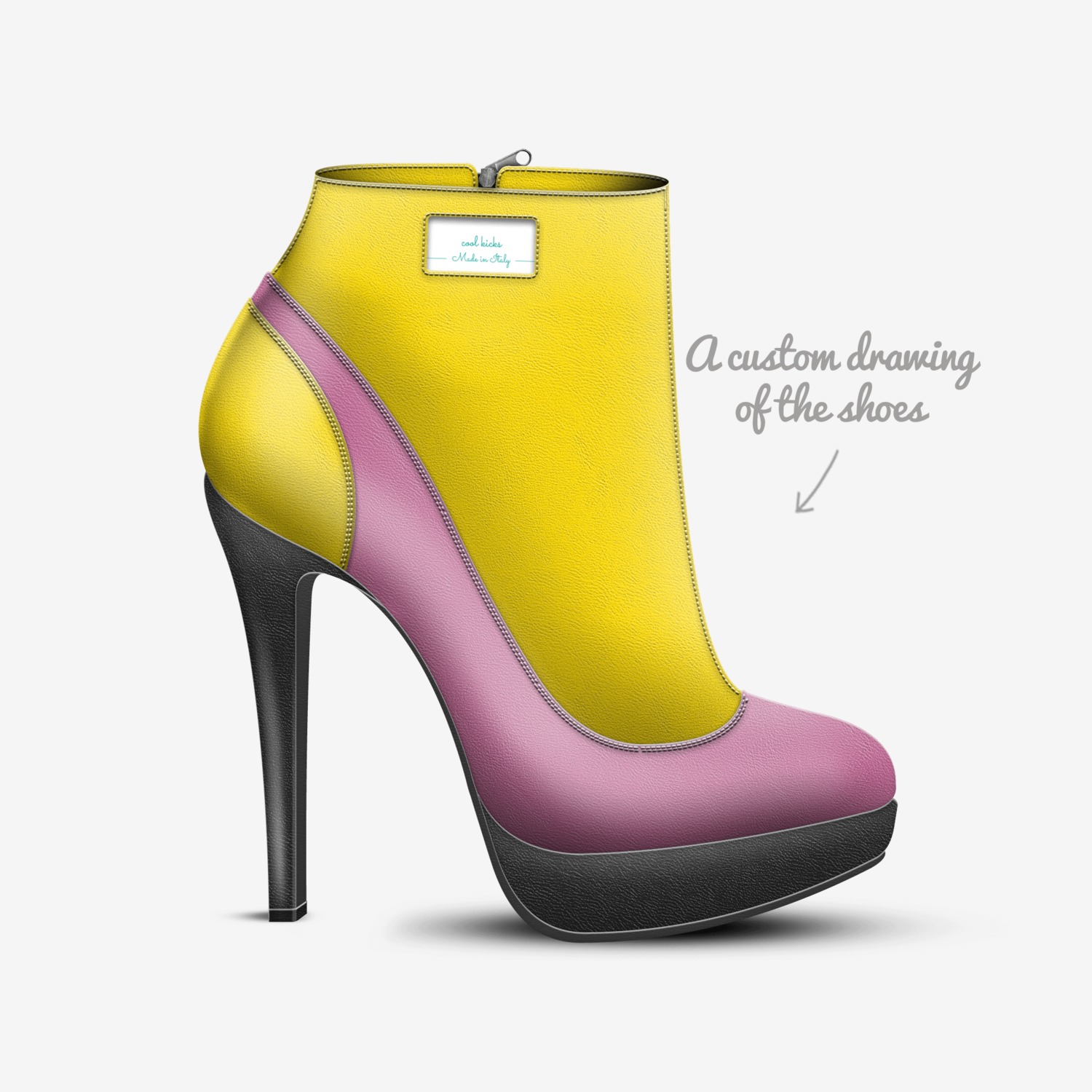 cool kicks custom made in Italy shoes by Tova Whynacht | Sketch view