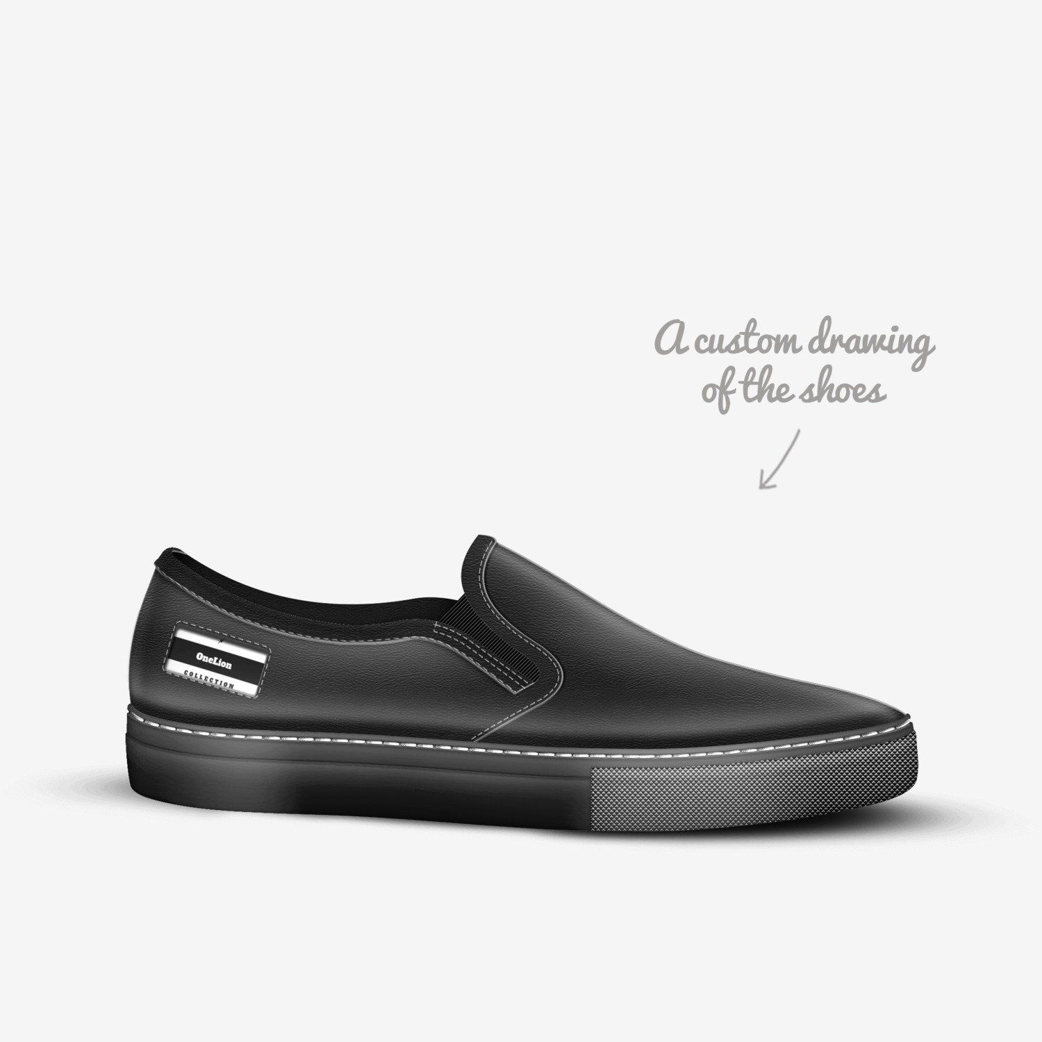 OneLion  custom made in Italy shoes by Prentice Boss | Sketch view