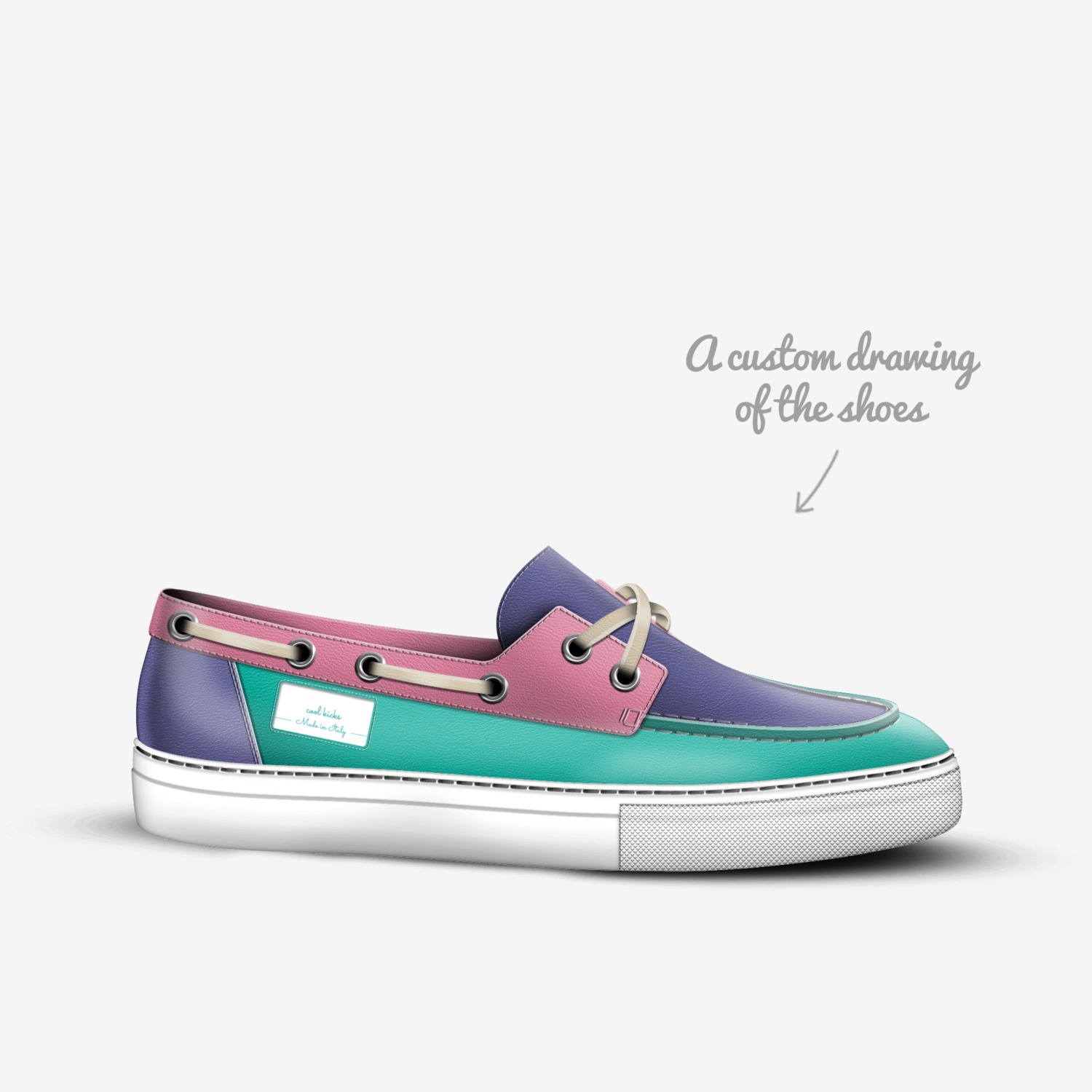 cool kicks custom made in Italy shoes by Panda | Sketch view