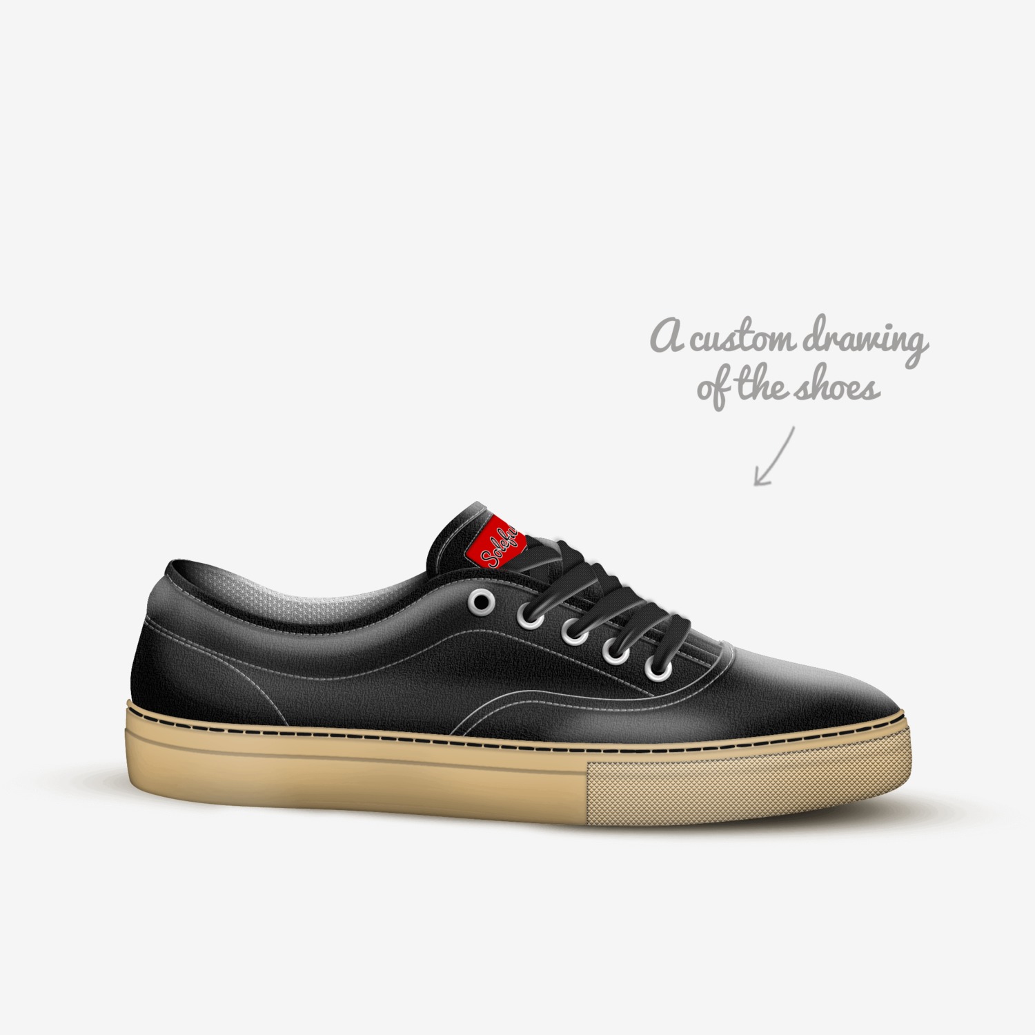Soleful custom made in Italy shoes by Kelly vanderyt | Sketch view