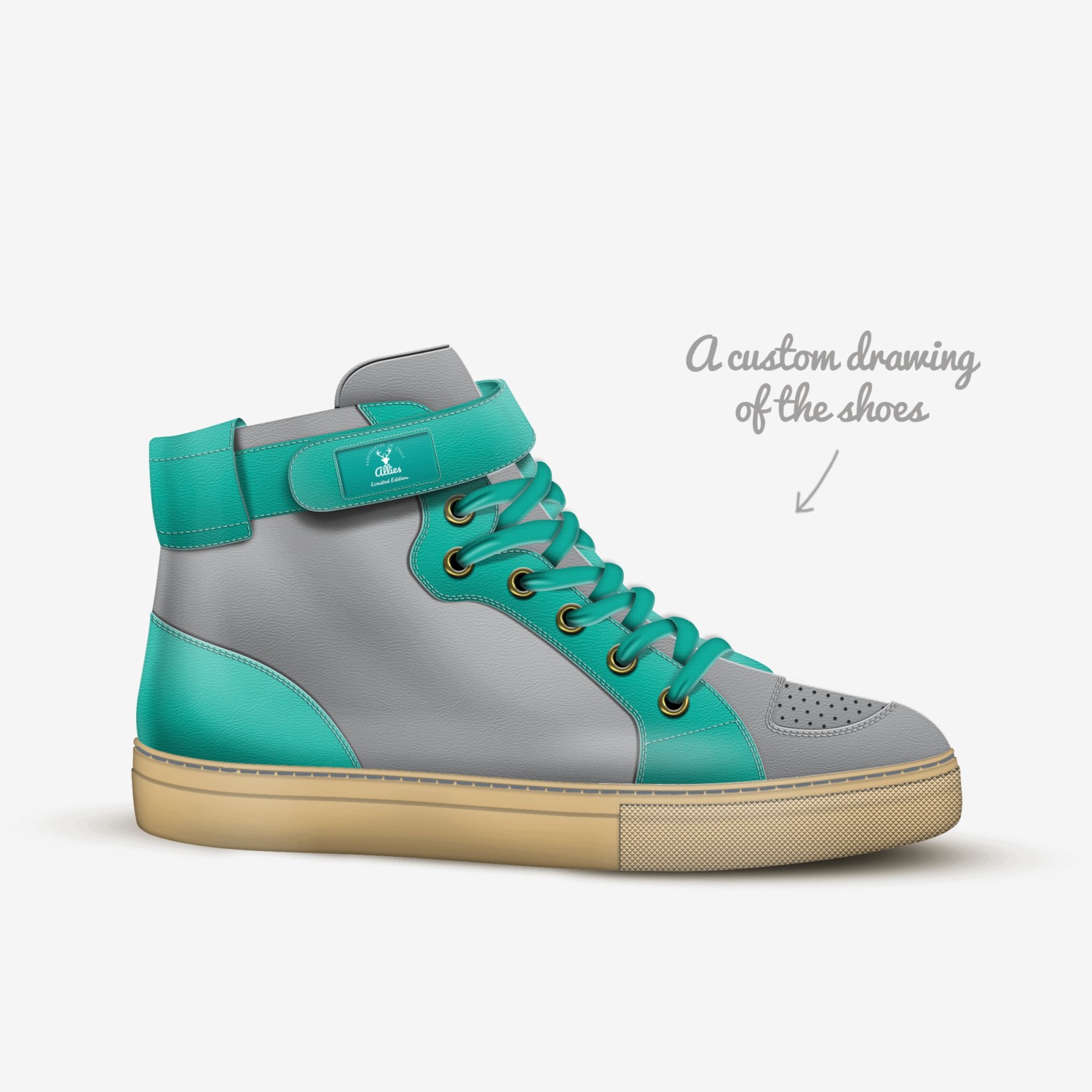 Allies custom made in Italy shoes by David Smith | Sketch view