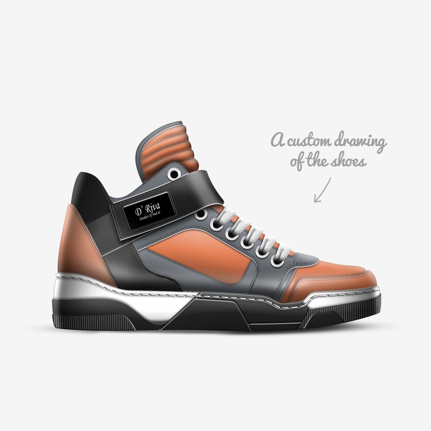 D' Riva Org custom made in Italy shoes by Mud-di: Miss Unique Designer Is | Sketch view