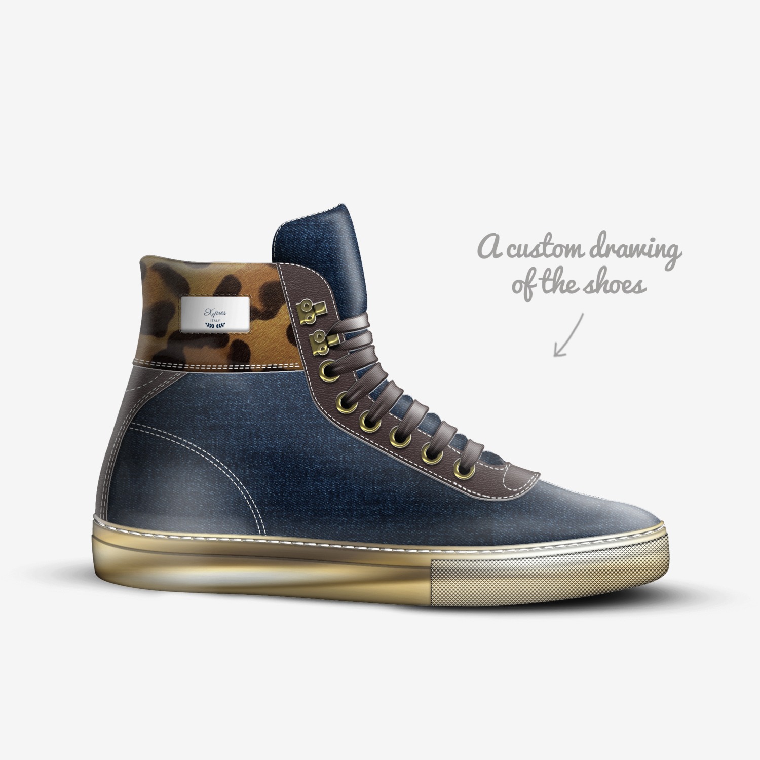 Xpres custom made in Italy shoes by Michael Stover | Sketch view
