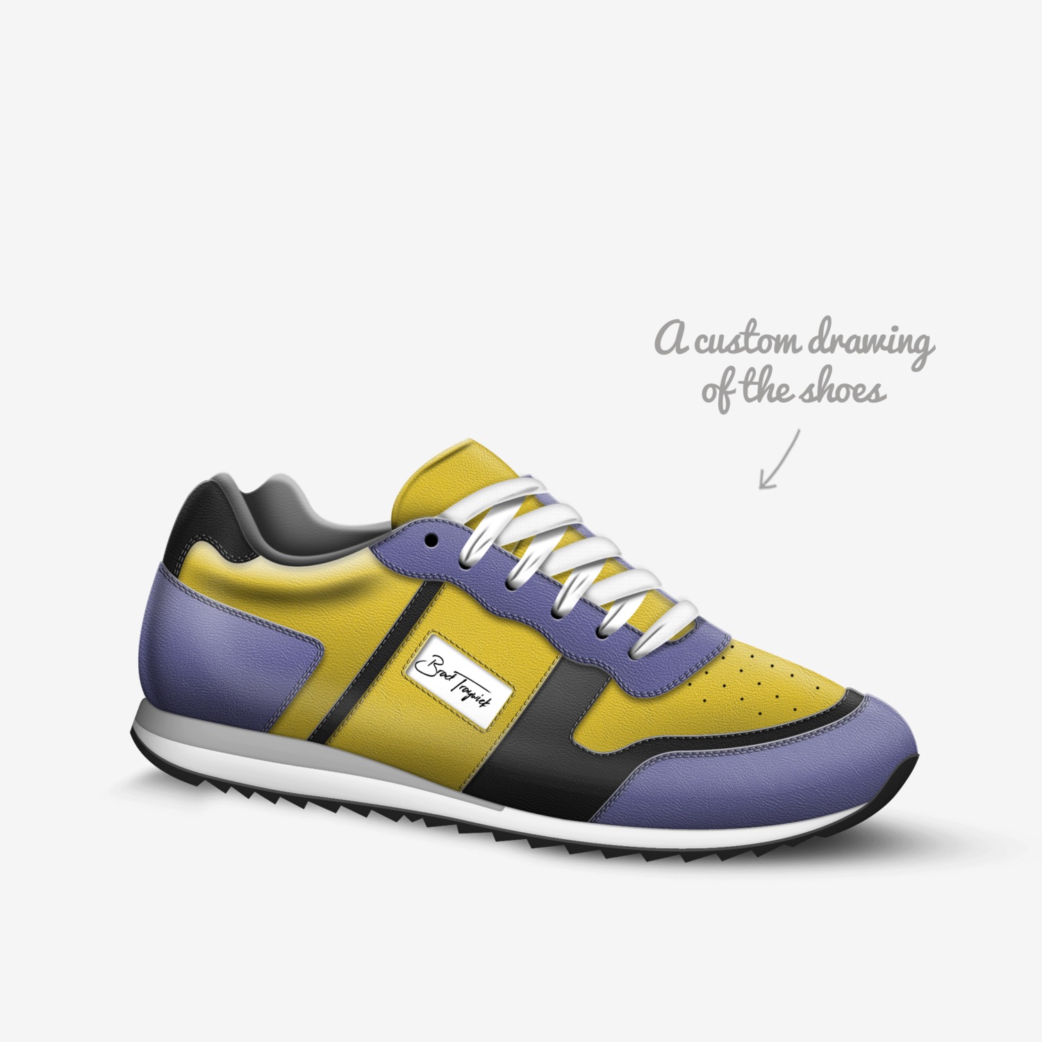 Brad custom made in Italy shoes by Bradford Traywick | Sketch view