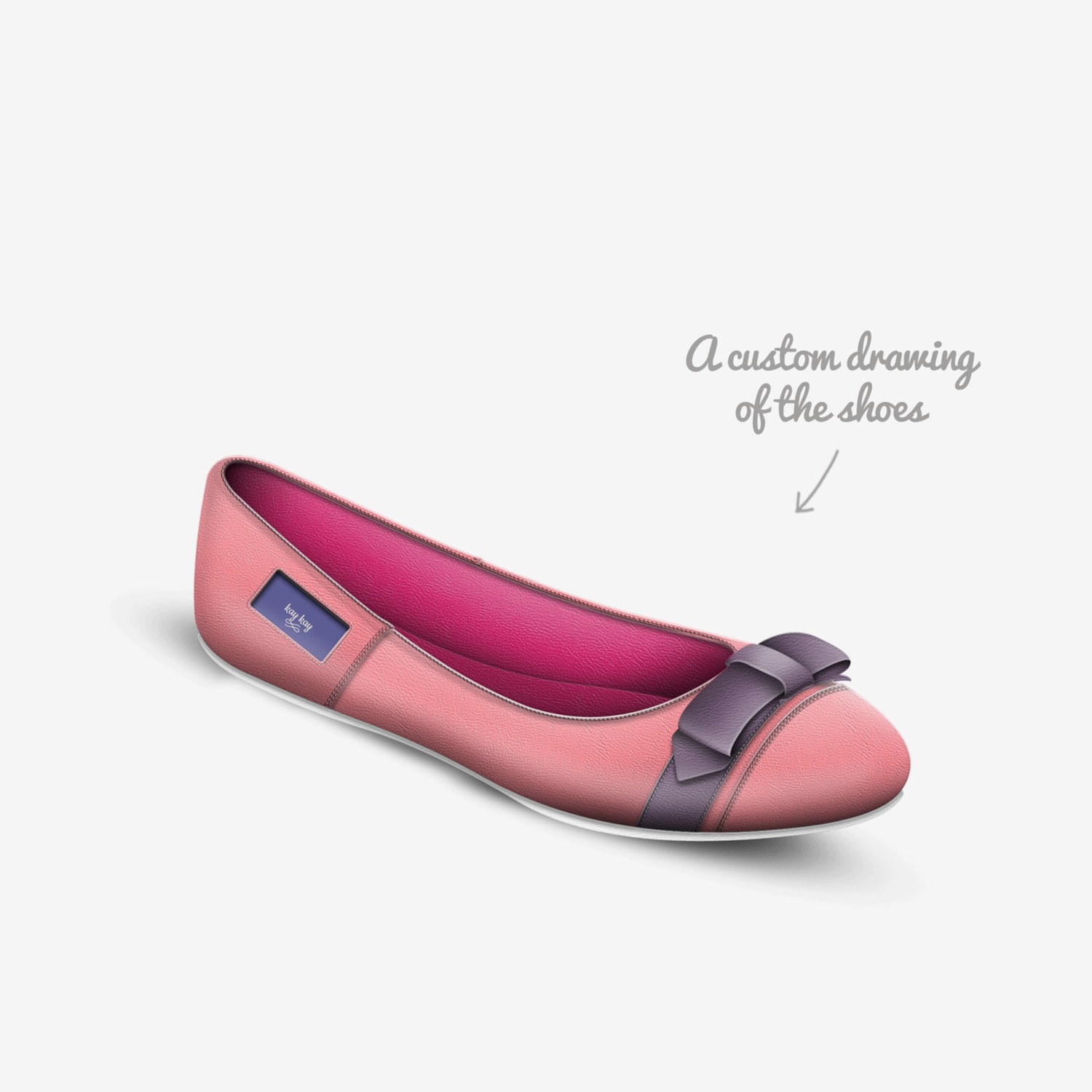 kay kay custom made in Italy shoes by Khamora Brown | Sketch view