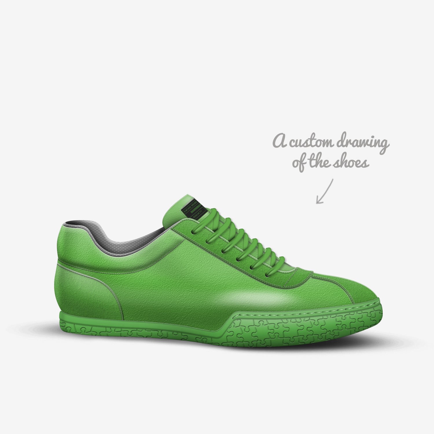 Slime custom made in Italy shoes by Dyrtcheap Diamondbacks | Sketch view