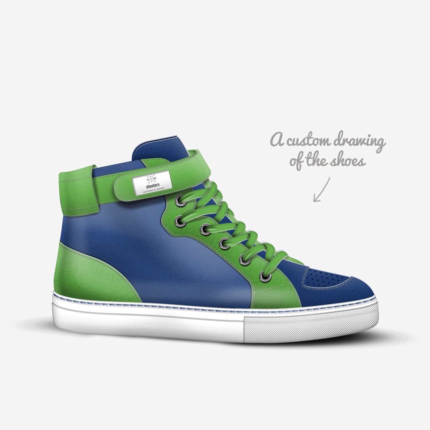 shooters custom made in Italy shoes by E | Sketch view