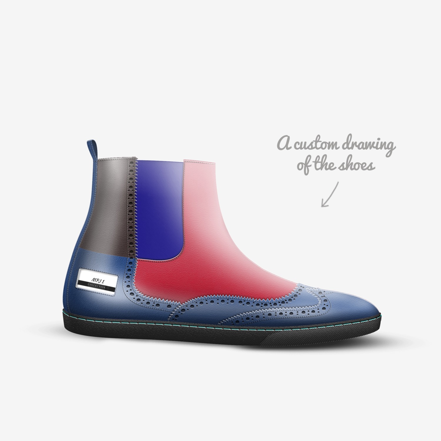 MPJ 1 custom made in Italy shoes by Mikey Pride Jr | Sketch view