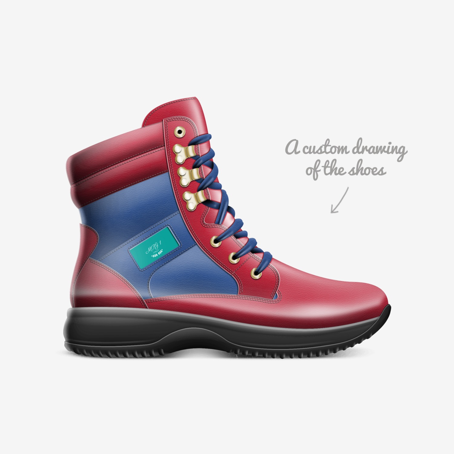 MPJ 1 custom made in Italy shoes by Mikey Pride Jr | Sketch view