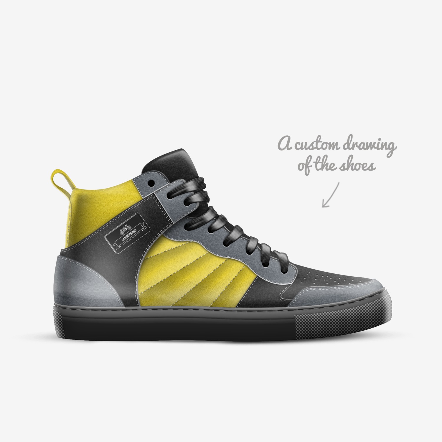 Lamborghini custom made in Italy shoes by Sergio Magdaleno | Sketch view