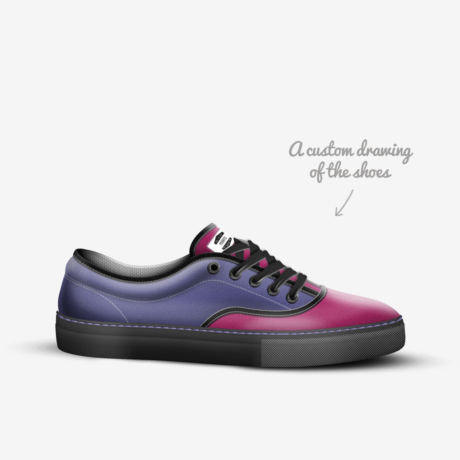 Perrys custom made in Italy shoes by Tomaiyah Perry | Sketch view