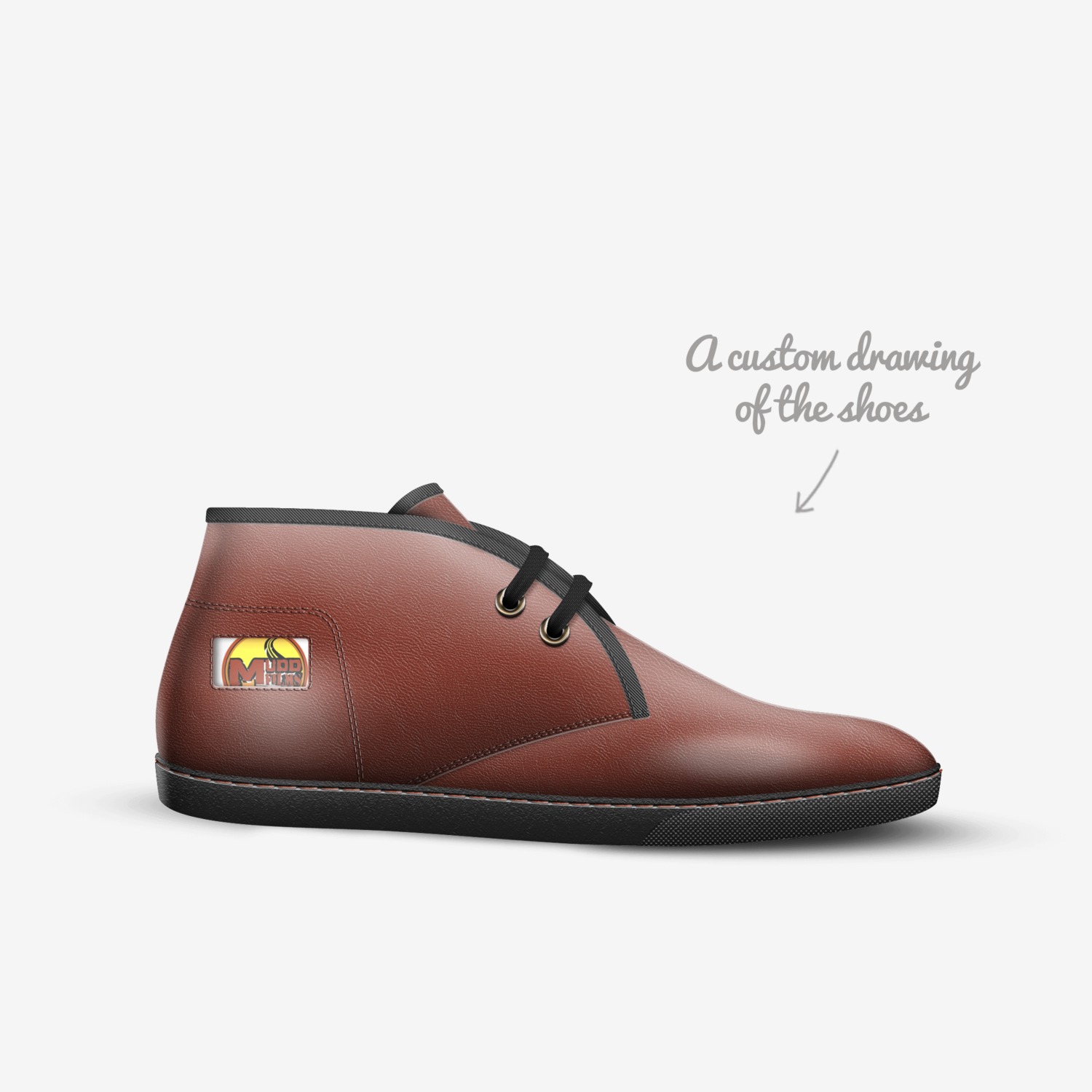 Mudd custom made in Italy shoes by Muntaser A | Sketch view