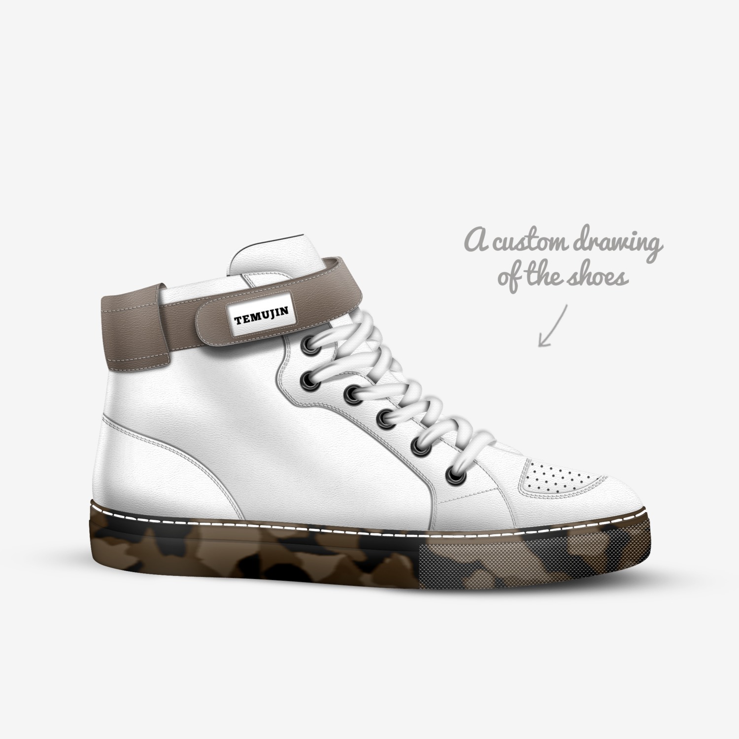 Khan custom made in Italy shoes by Traffic Footwear | Sketch view