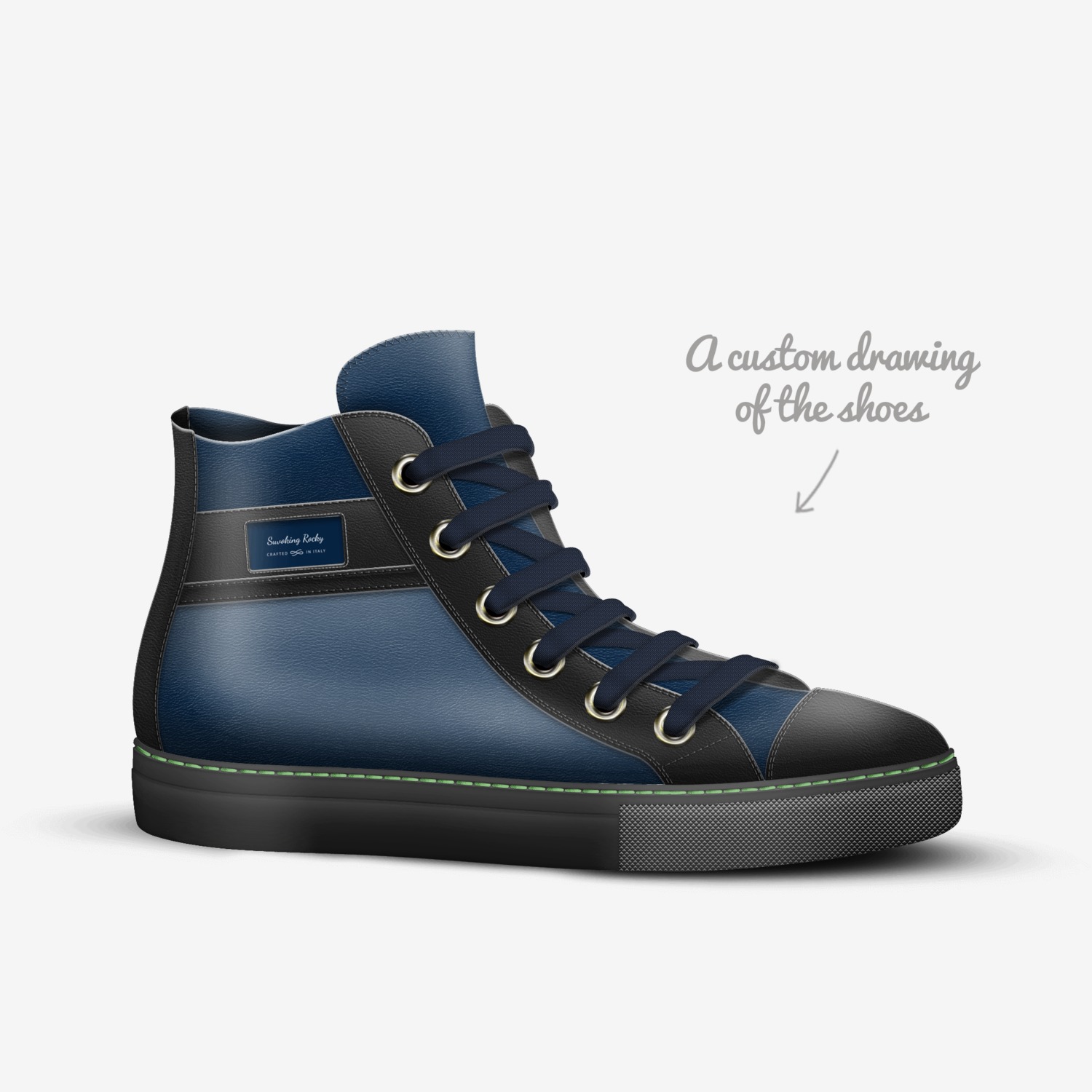 Suvoking Rocky custom made in Italy shoes by Wilbert White | Sketch view