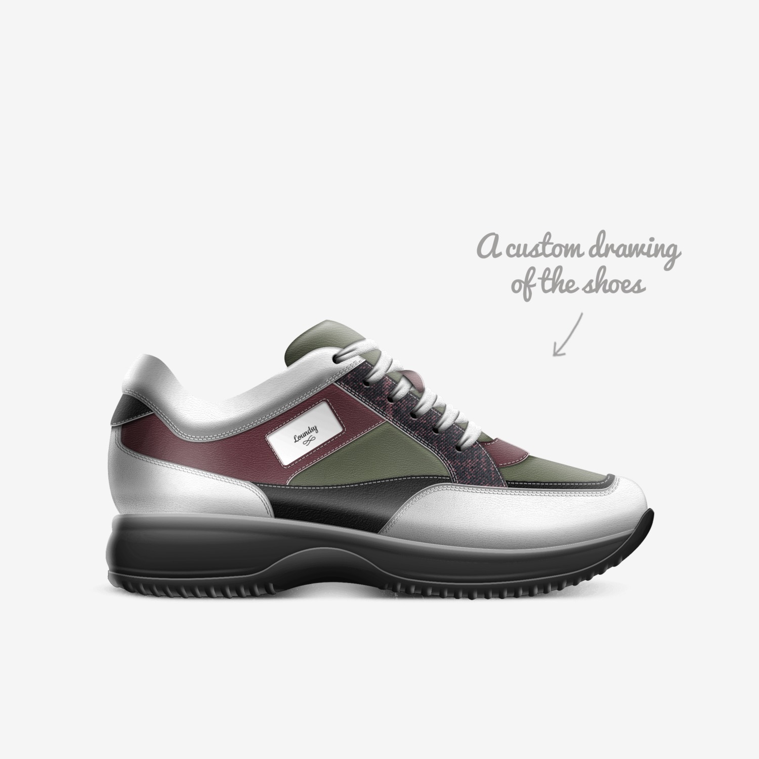 Locked up custom made in Italy shoes by Daryl Lounds | Sketch view