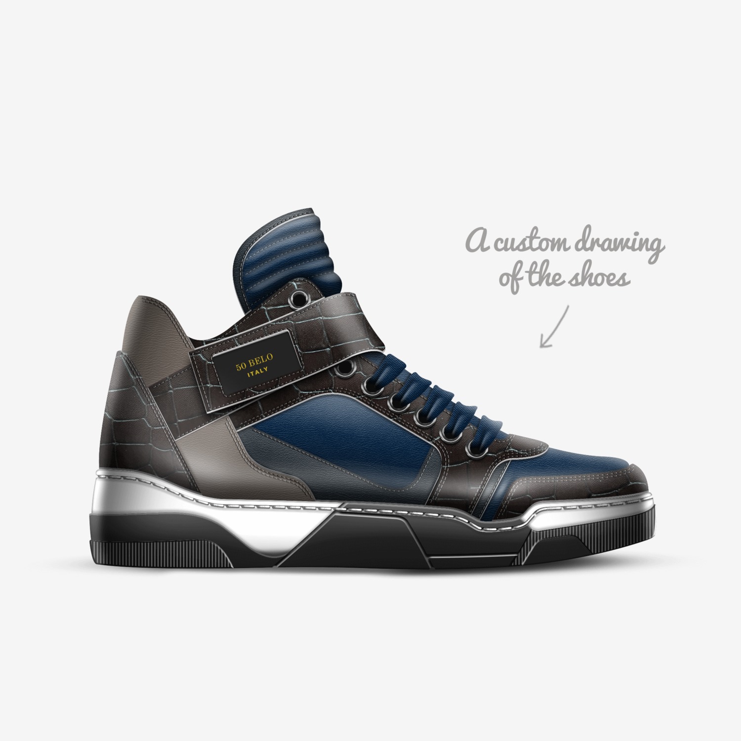 50 BELO custom made in Italy shoes by Marvin Church | Sketch view