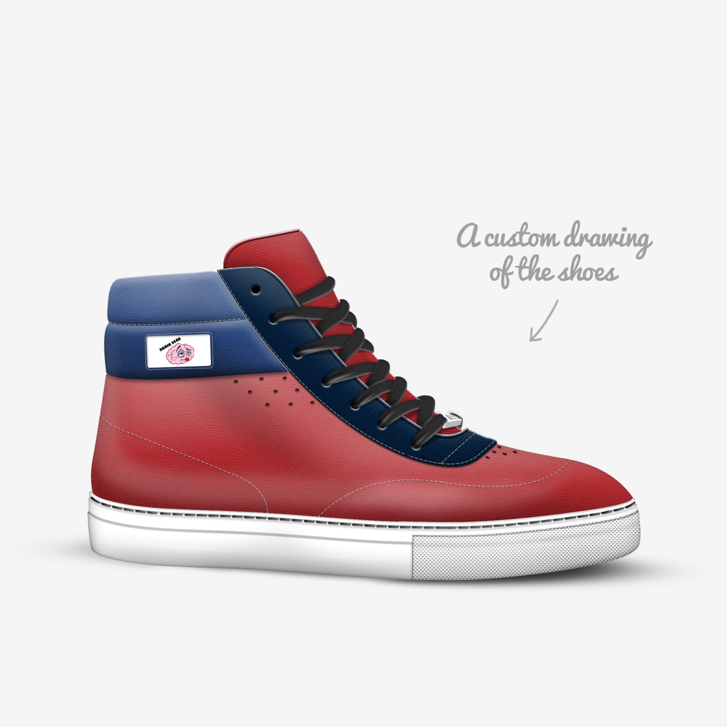 Braindead custom made in Italy shoes by Noah Tucker | Sketch view
