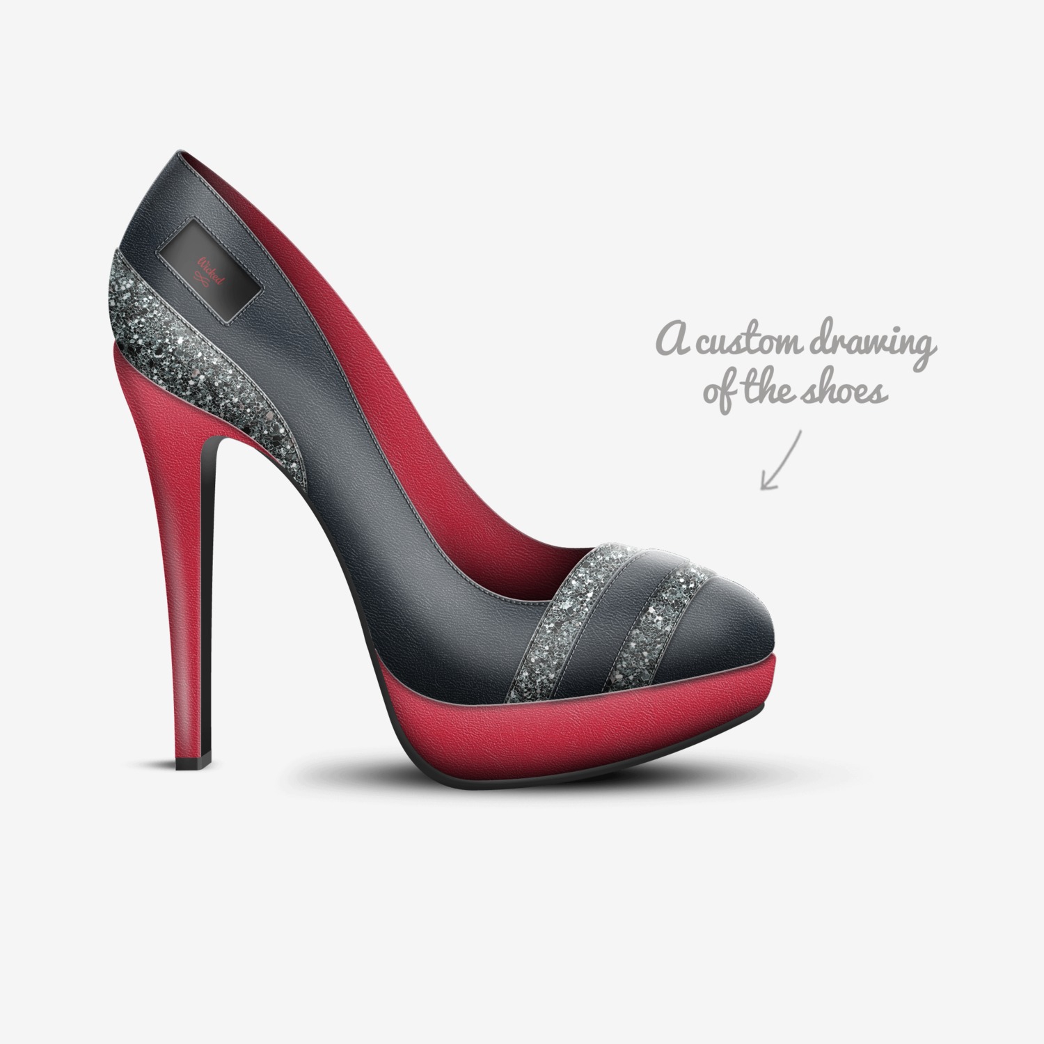 Wicked custom made in Italy shoes by Lifeof Thewicked | Sketch view