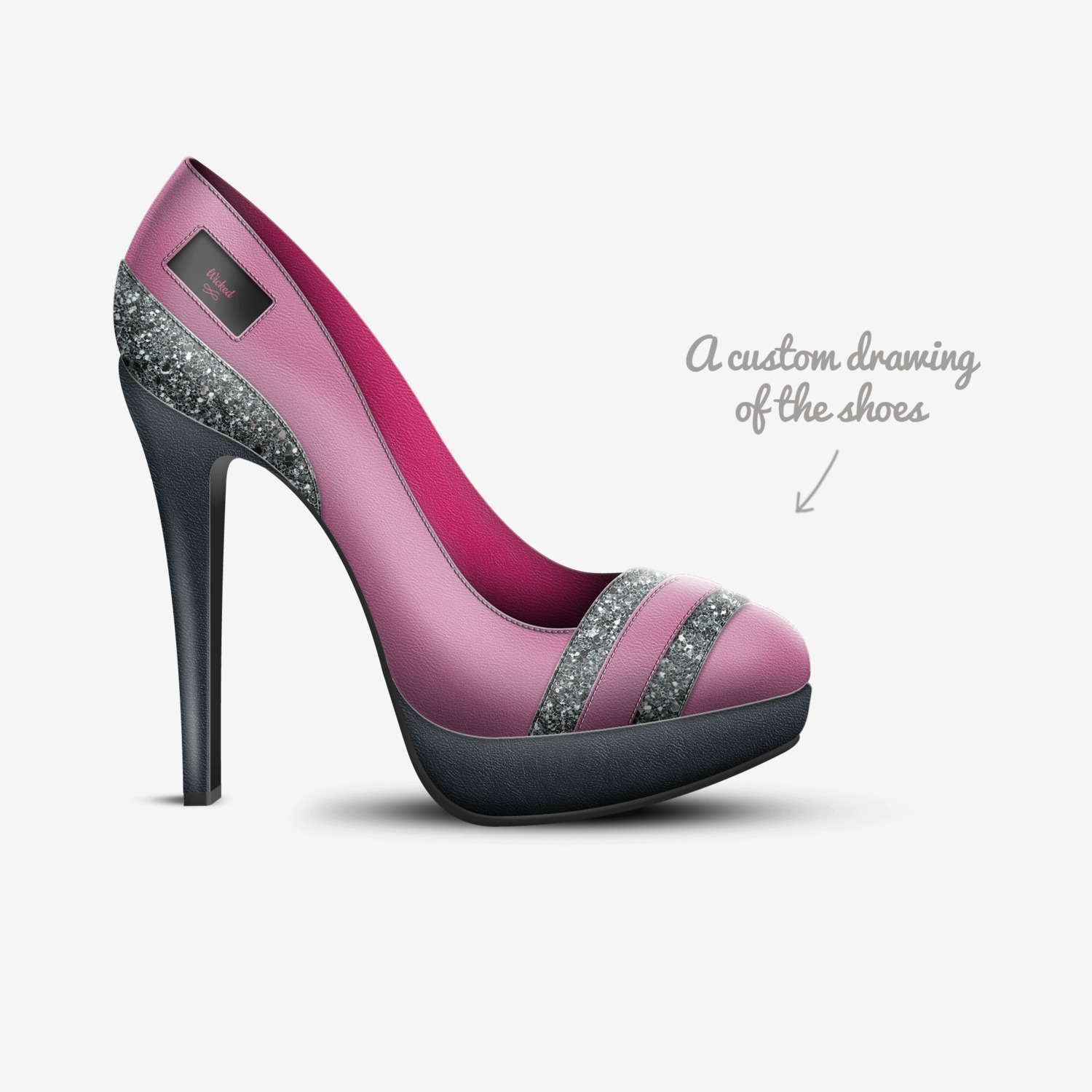 Wicked custom made in Italy shoes by Lifeof Thewicked | Sketch view