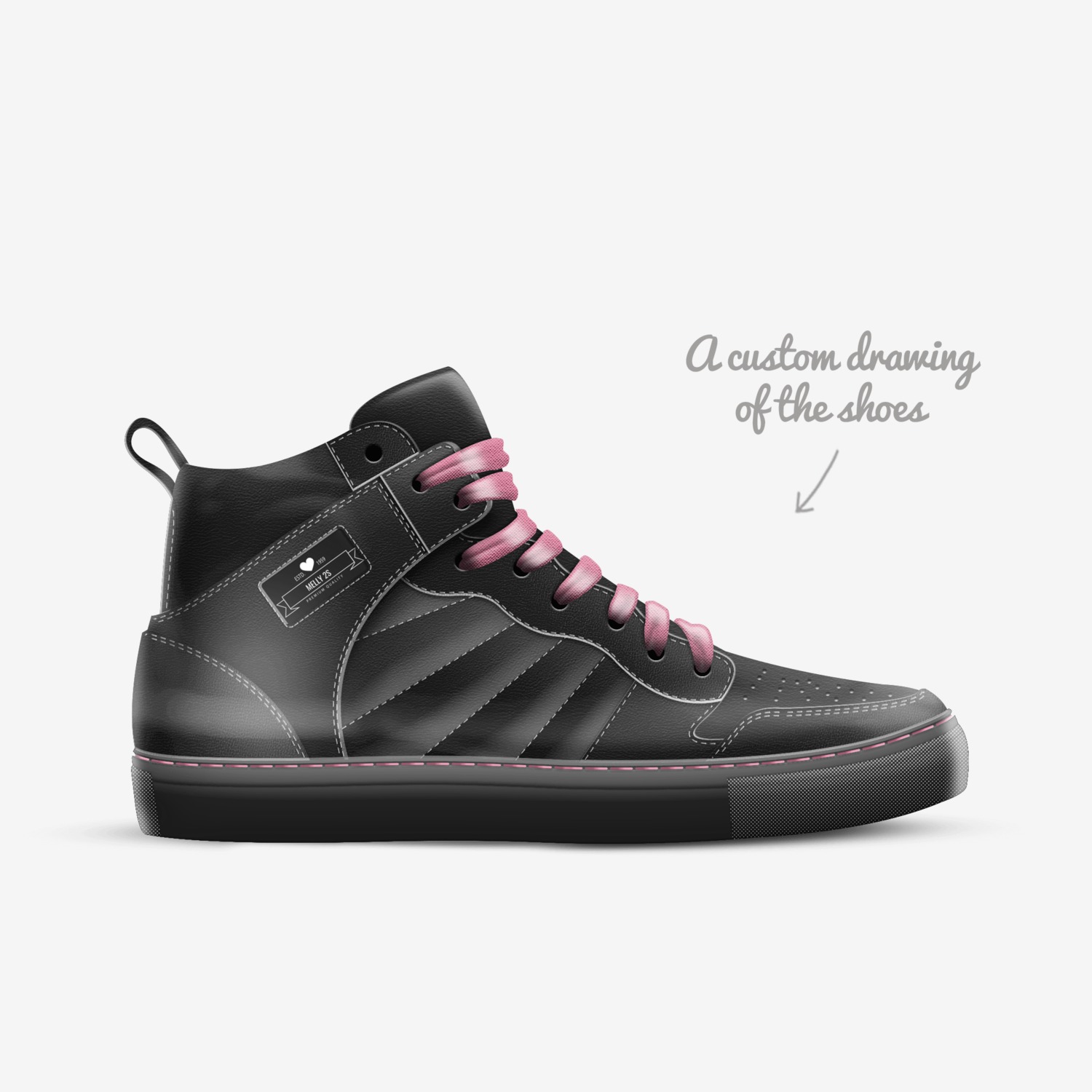 Melly 2s custom made in Italy shoes by Nickie Clarks | Sketch view