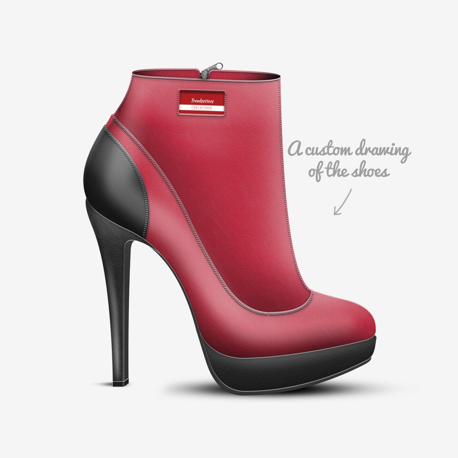 Trendsetters custom made in Italy shoes by Zaylen Cox | Sketch view