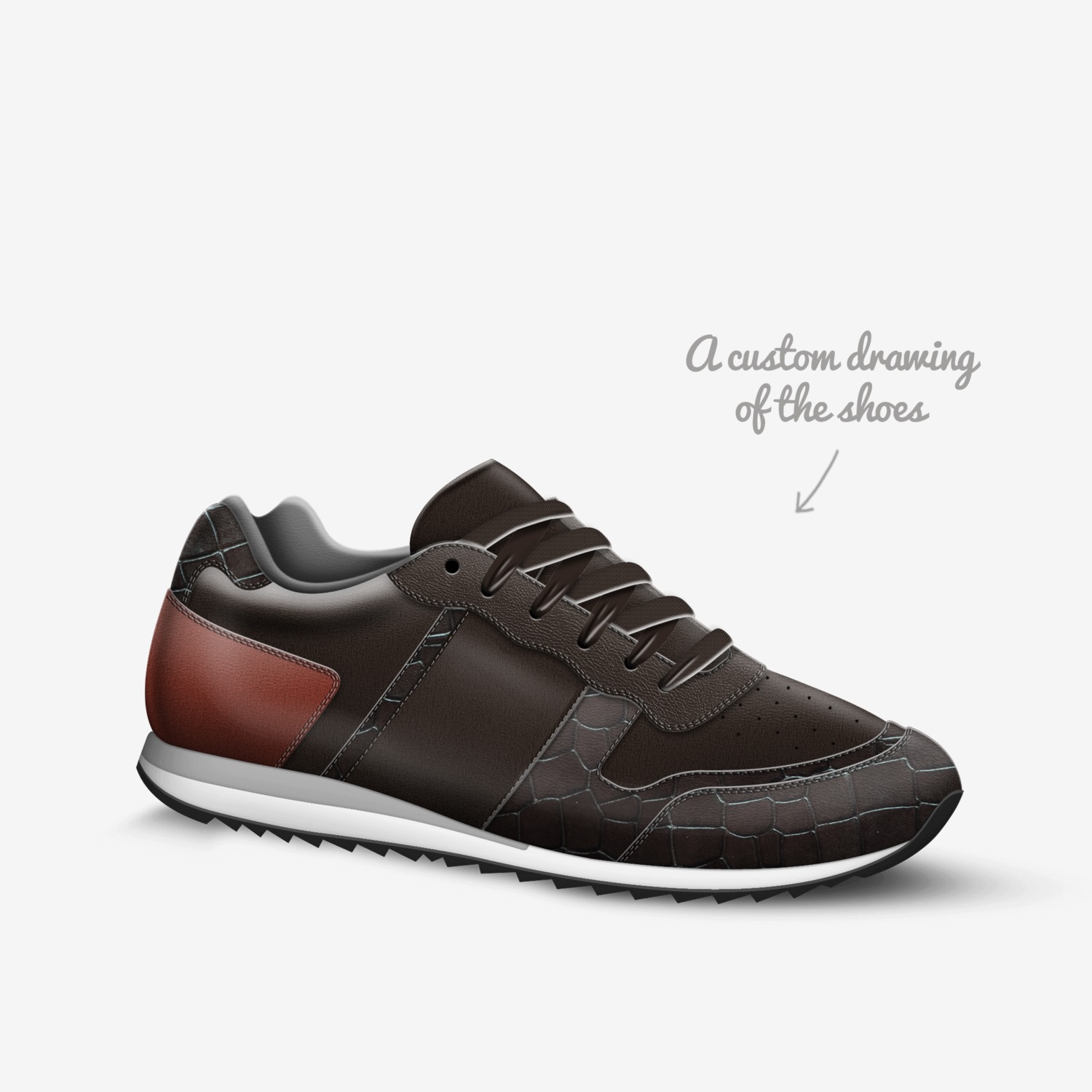 Car custom made in Italy shoes by Roh Bertah | Sketch view