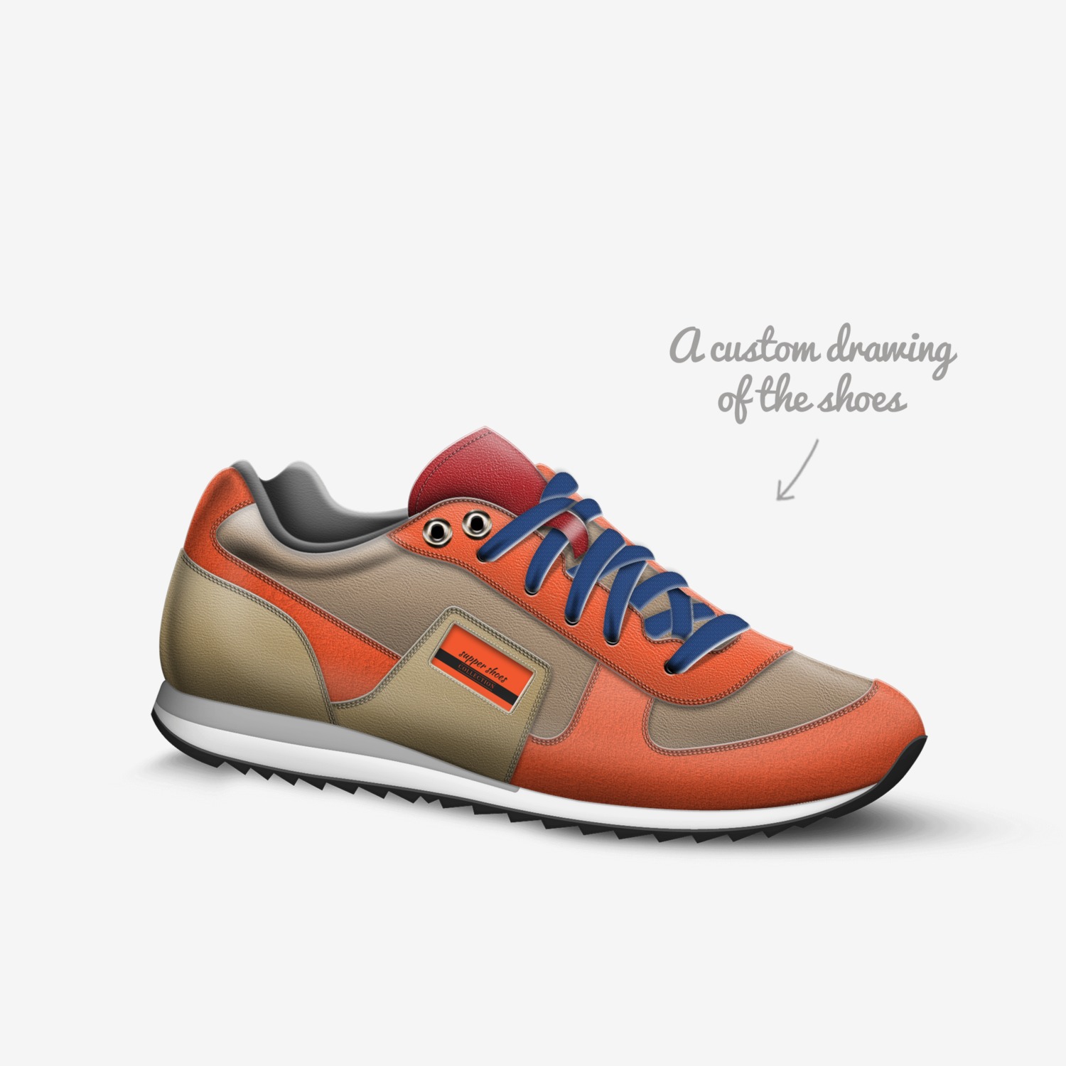 supper shoes custom made in Italy shoes by Jane | Sketch view