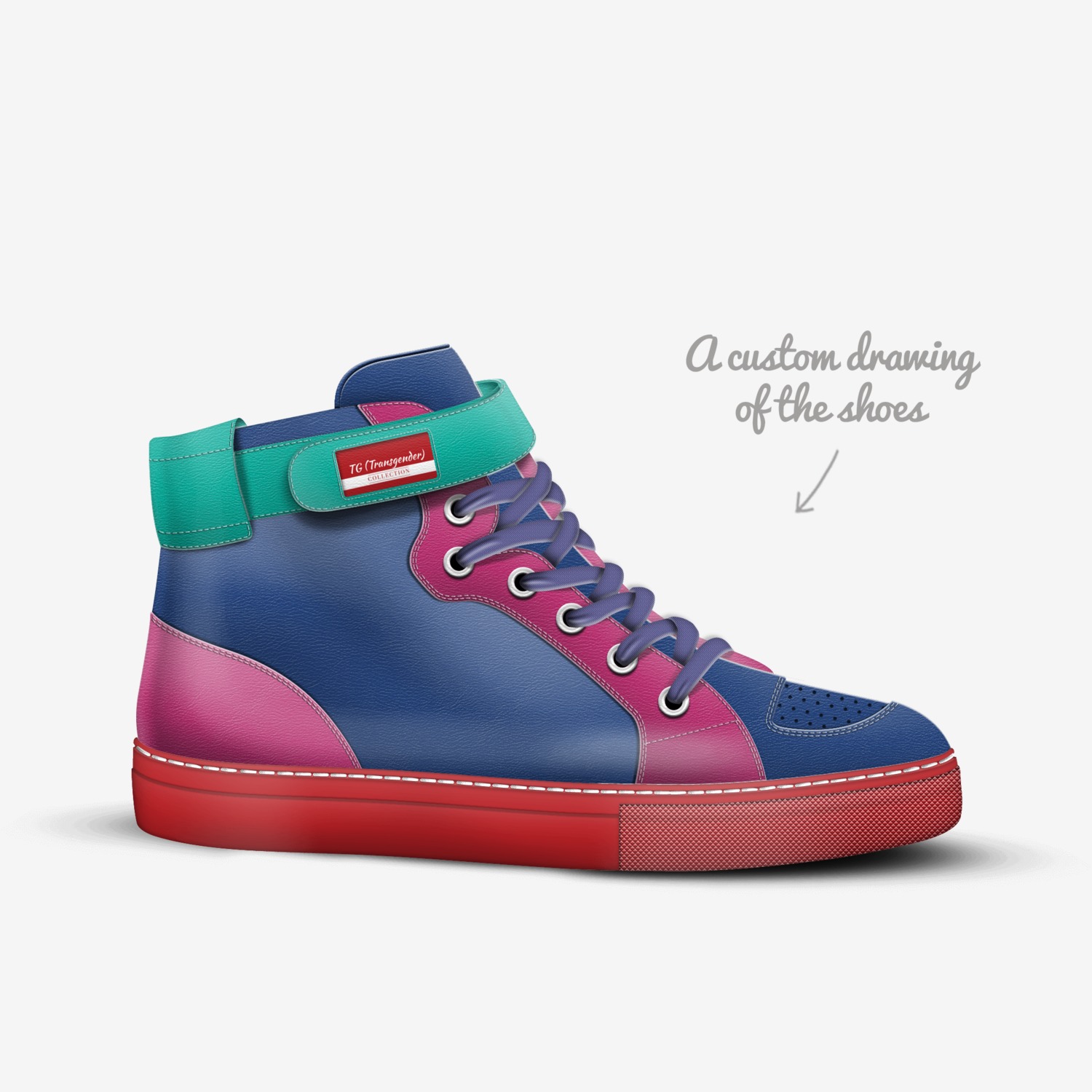 TG (Transgender) custom made in Italy shoes by Masniah Warren | Sketch view