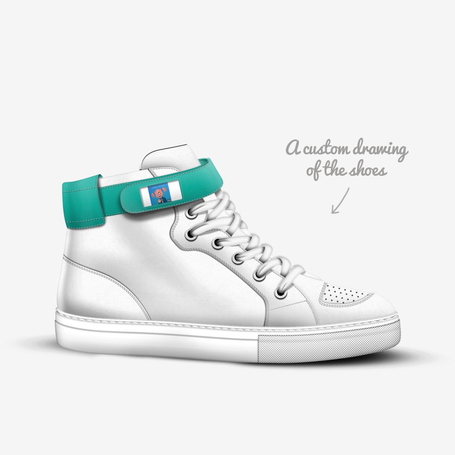 Lil uzis custom made in Italy shoes by Lil Uzi | Sketch view