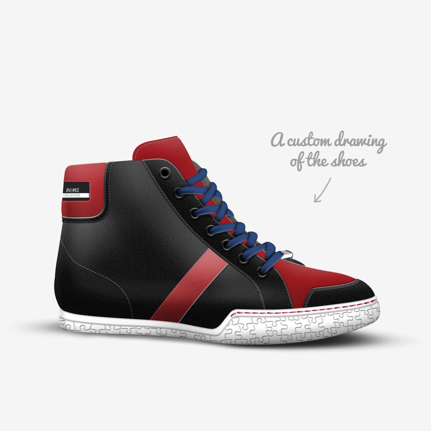 BUMS custom made in Italy shoes by Desmond Dunbar | Sketch view