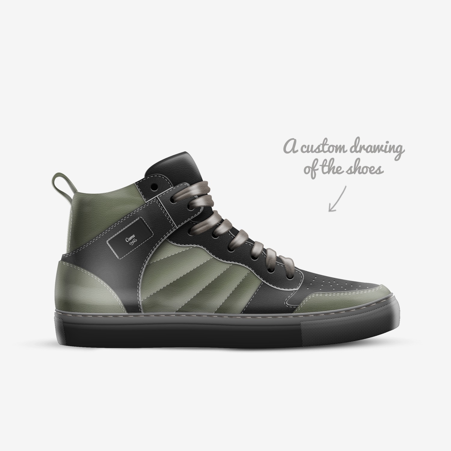 Cams custom made in Italy shoes by Canren | Sketch view