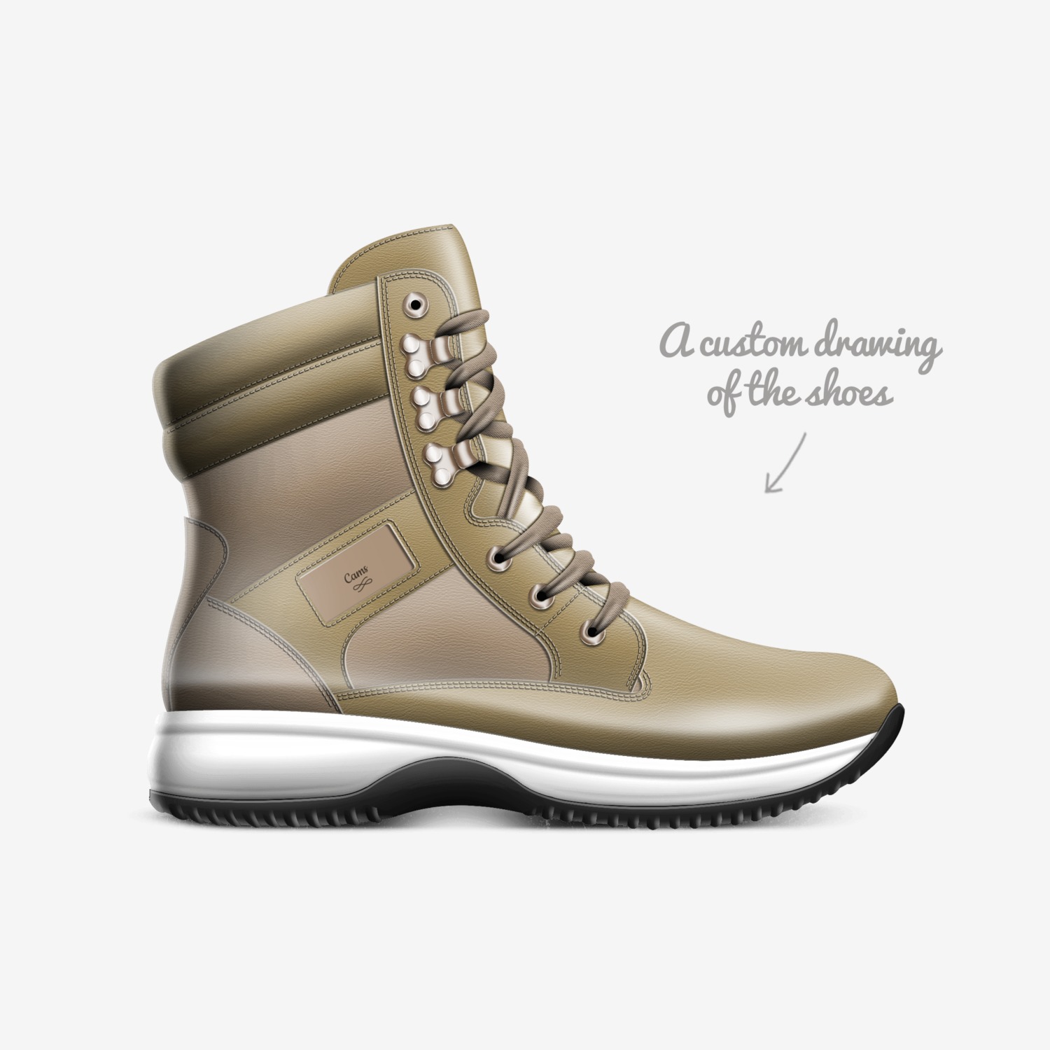 Cams custom made in Italy shoes by Canren | Sketch view