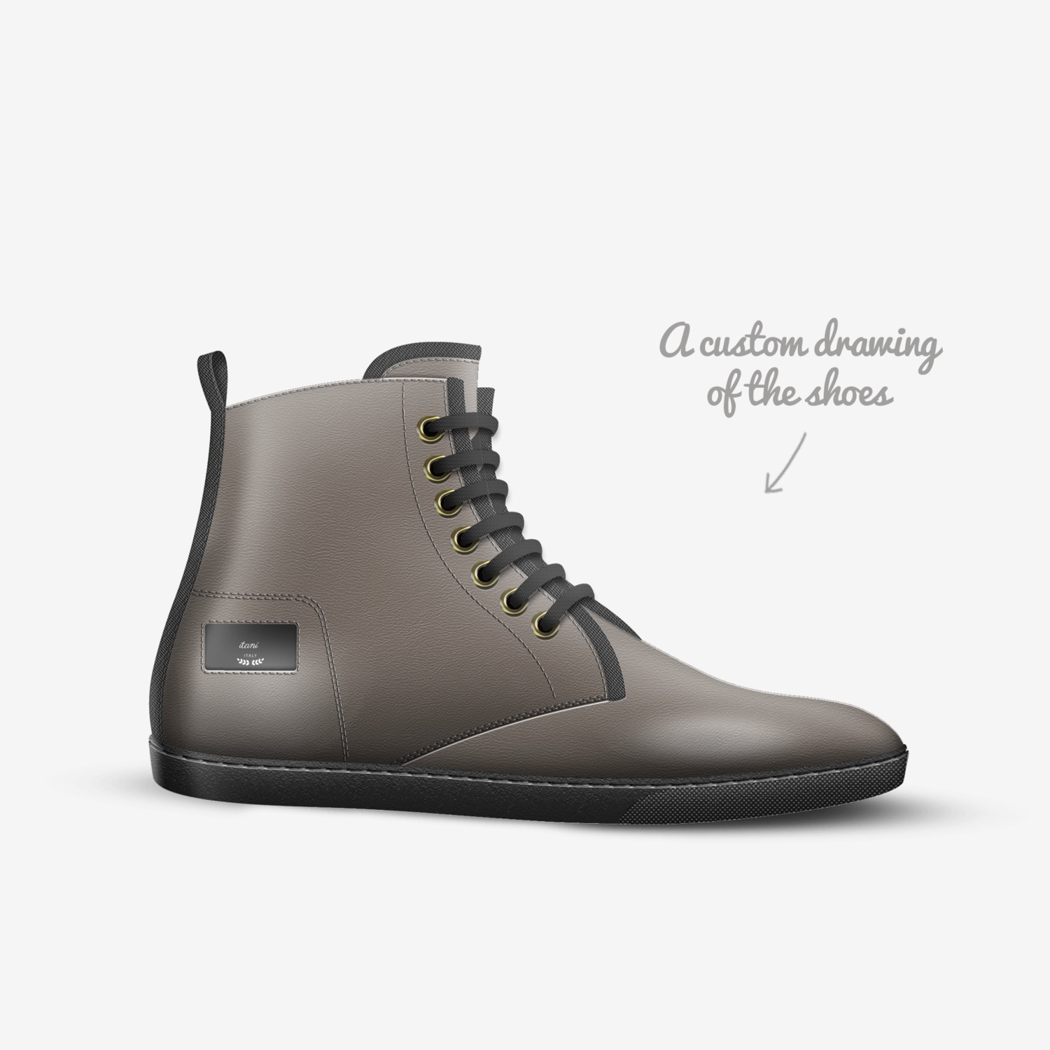 itani  custom made in Italy shoes by Amanda J. Itani | Sketch view