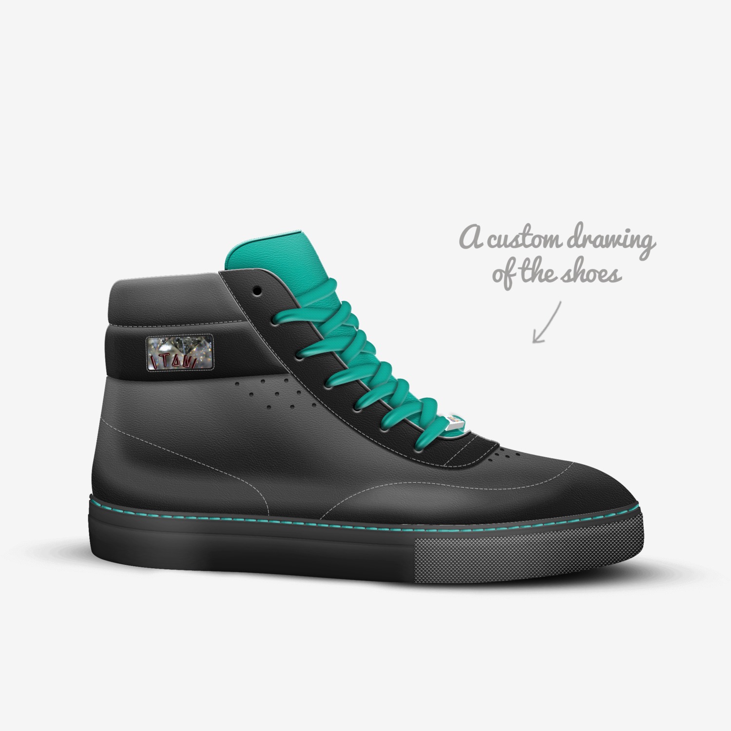 itani custom made in Italy shoes by Amanda J. Itani | Sketch view