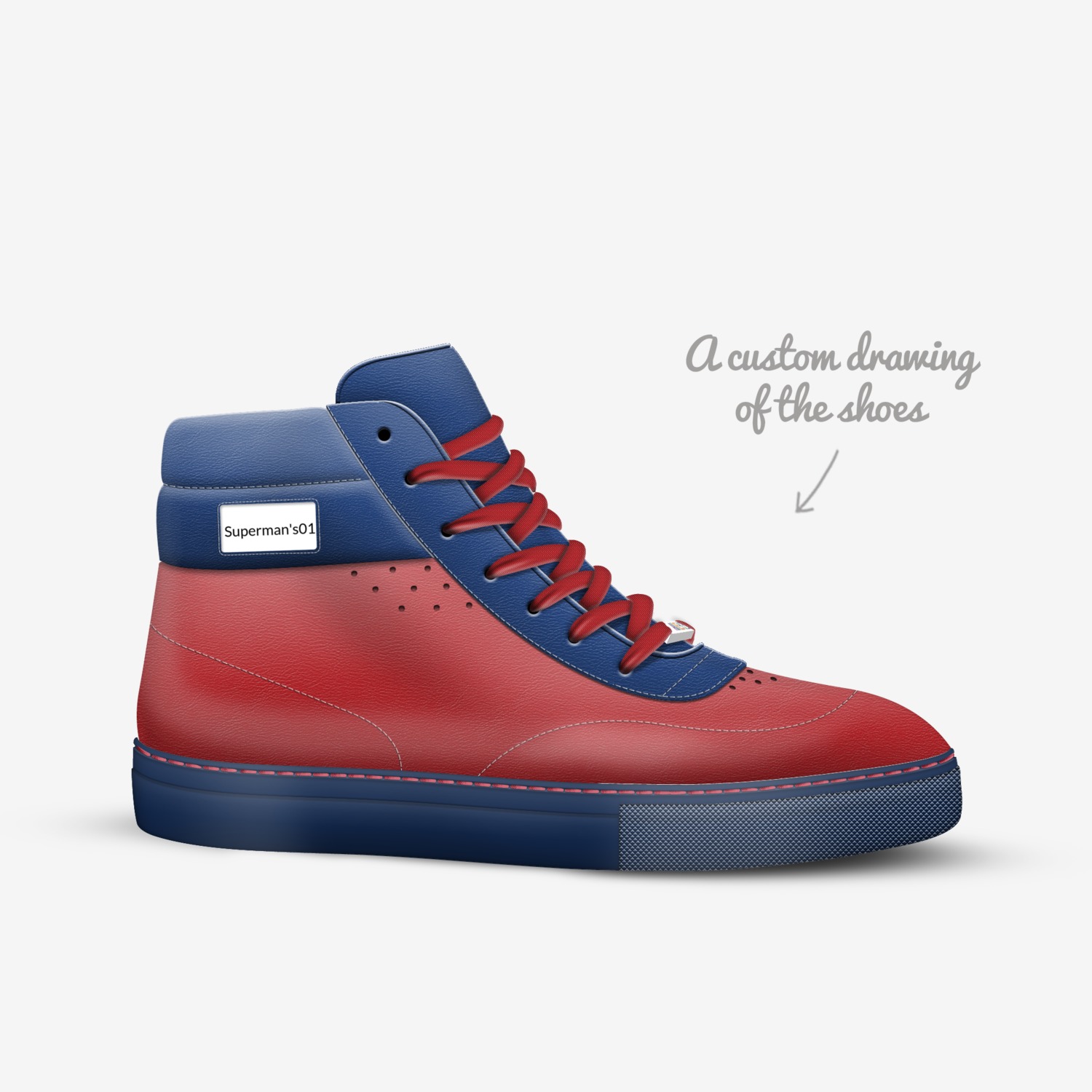 superman's 01 custom made in Italy shoes by Gabriel Ferguson | Sketch view