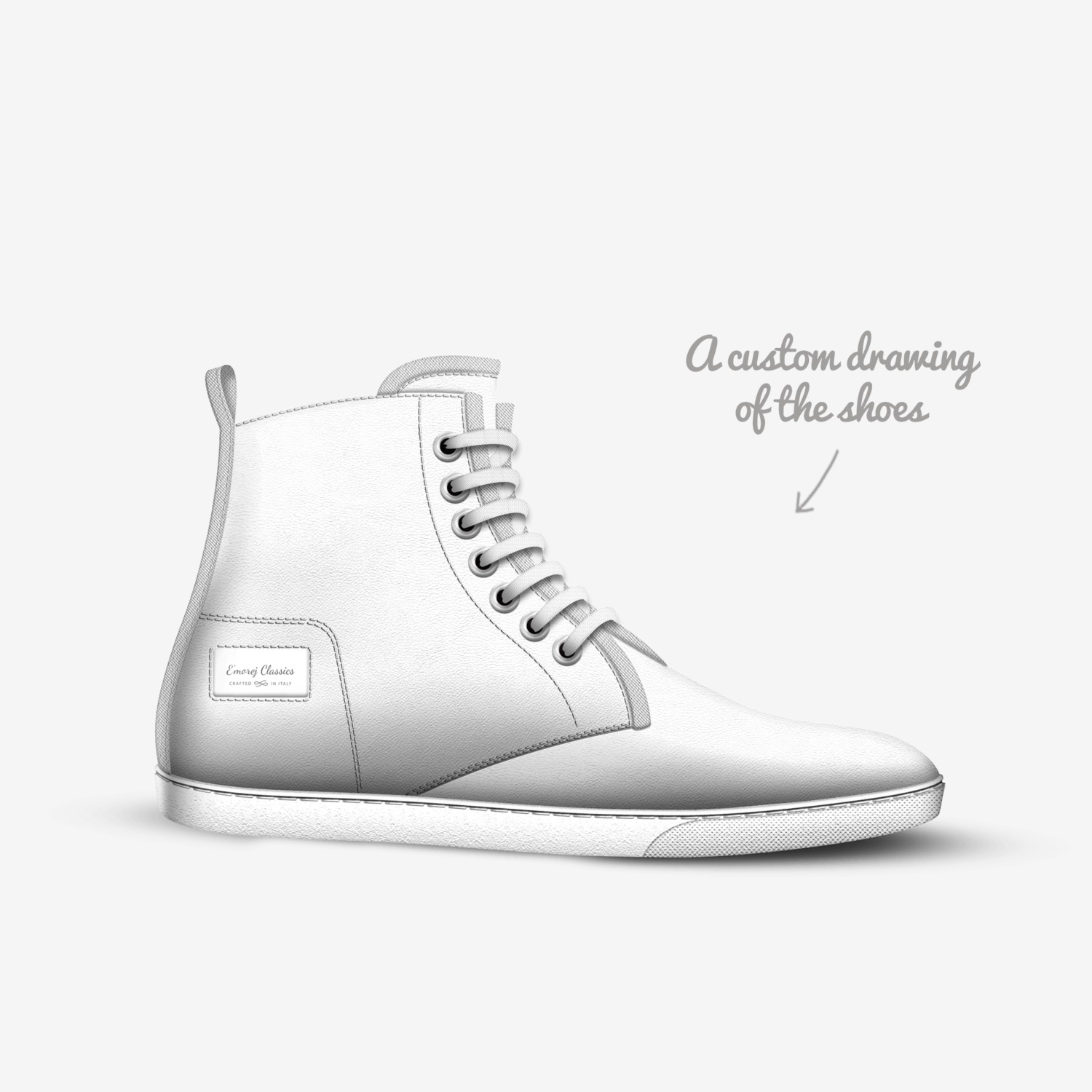 E'morej Classics custom made in Italy shoes by Lateef Williams | Sketch view