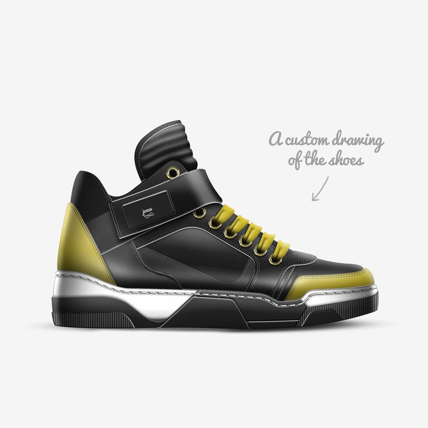 jesus custom made in Italy shoes by Toast God | Sketch view