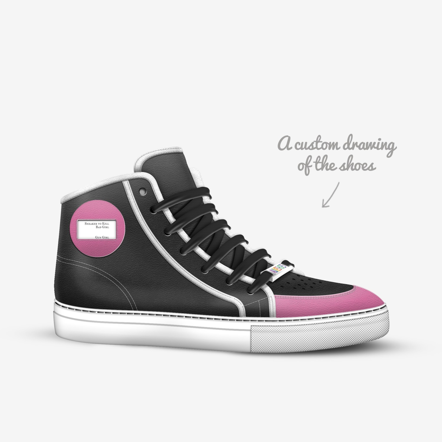 Bad Girl custom made in Italy shoes by Saosene Fox | Sketch view