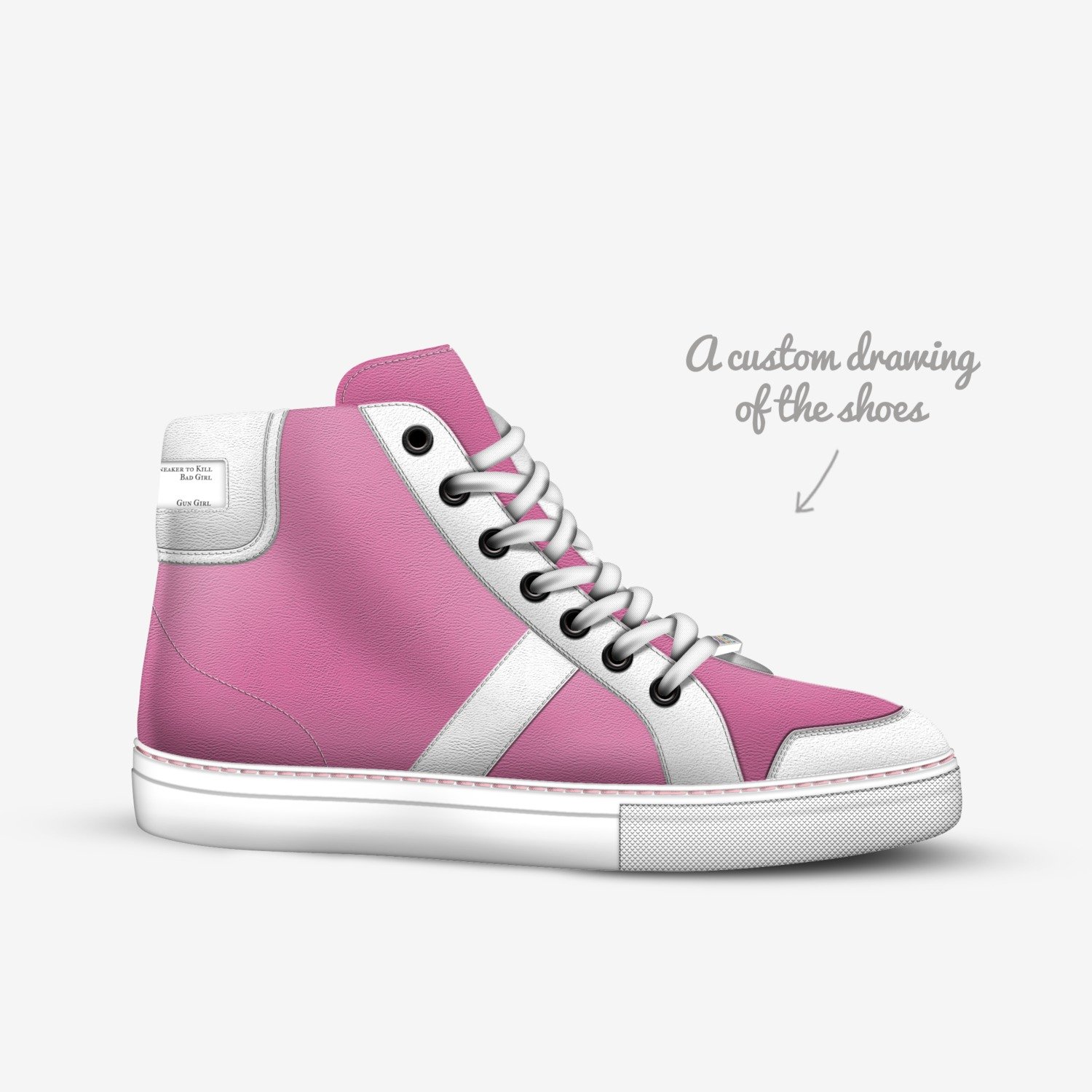 Bad Girl custom made in Italy shoes by Saosene Fox | Sketch view
