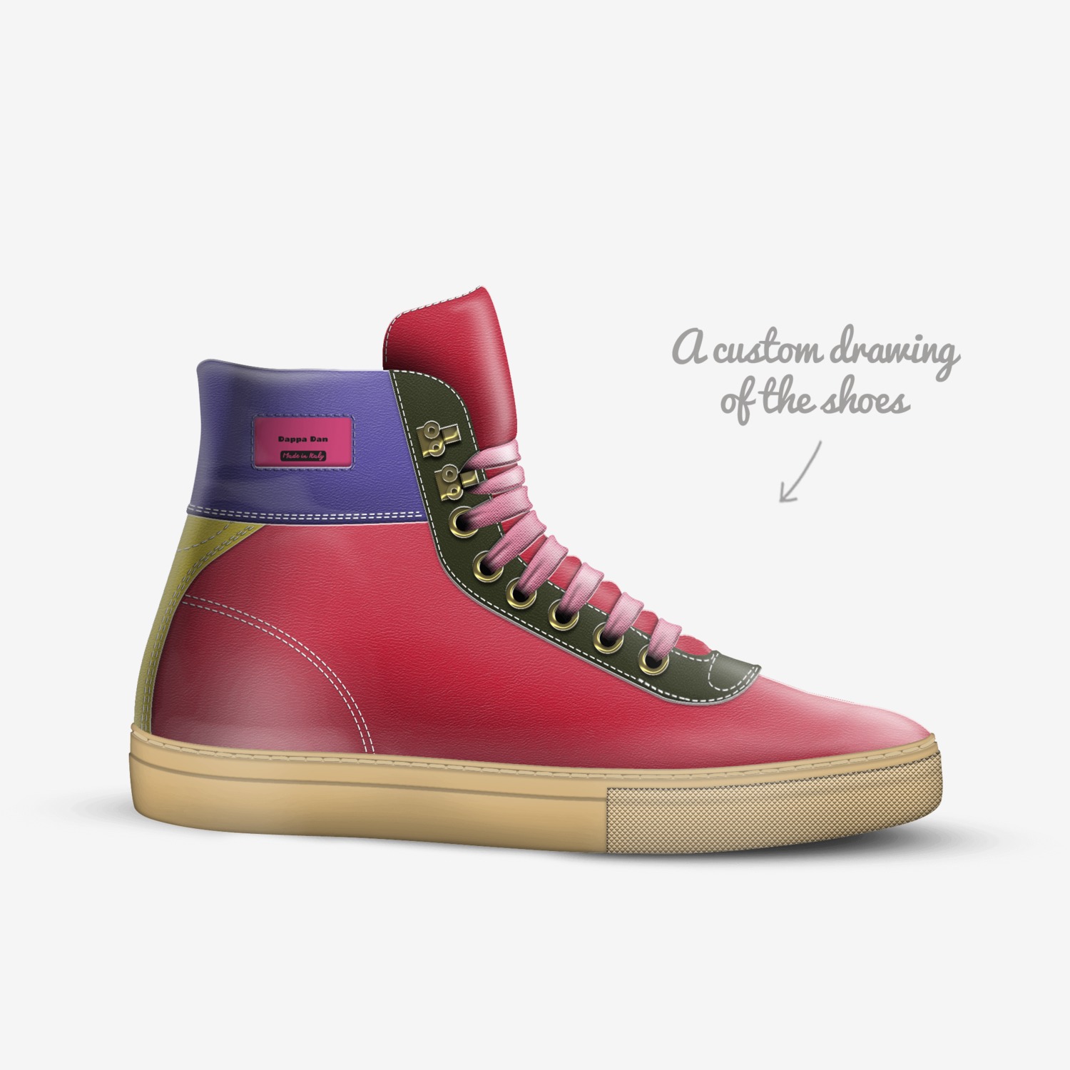 Dappadans custom made in Italy shoes by Danny Jones Bey | Sketch view