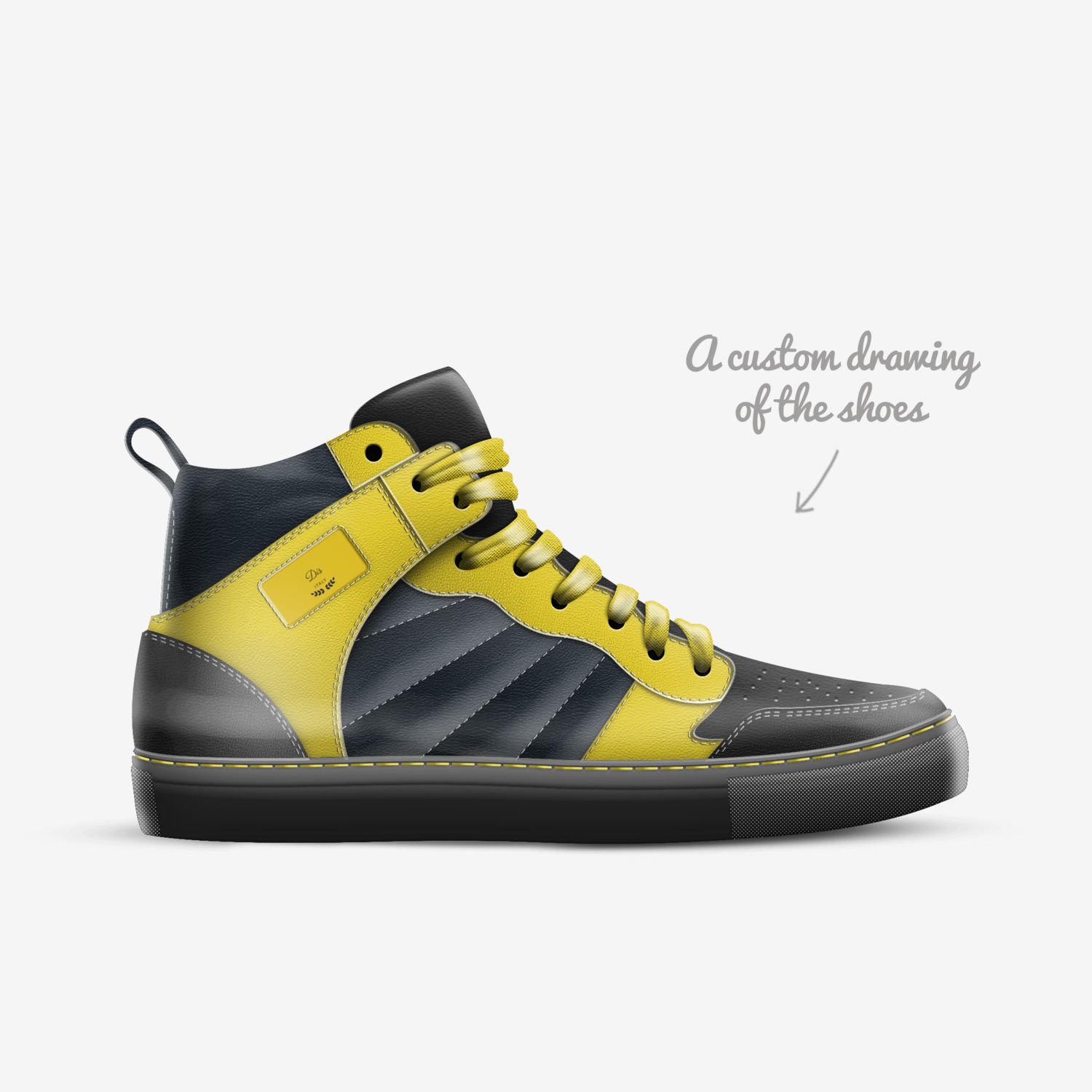 Dis custom made in Italy shoes by Davion | Sketch view