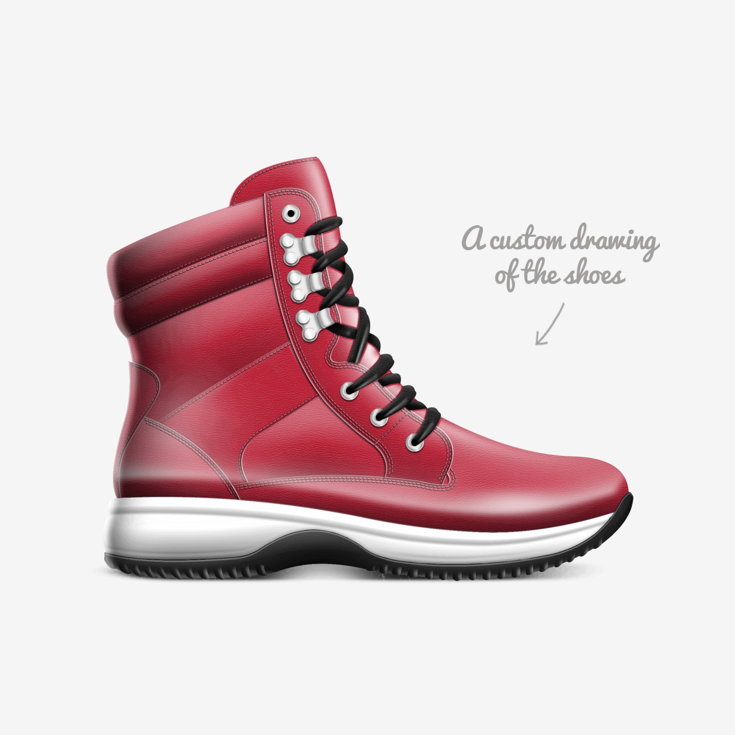 Deku custom made in Italy shoes by Christian A Rodriguez | Sketch view