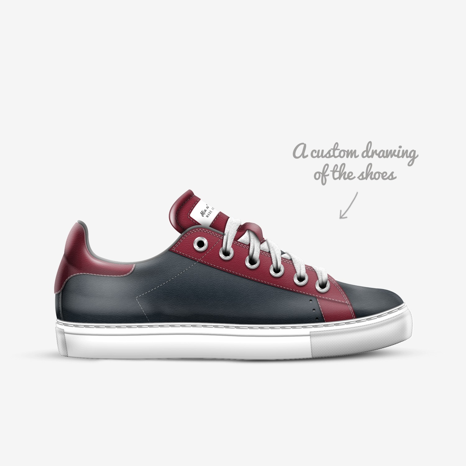 Mix n' Match custom made in Italy shoes by Beatrice Redi | Sketch view