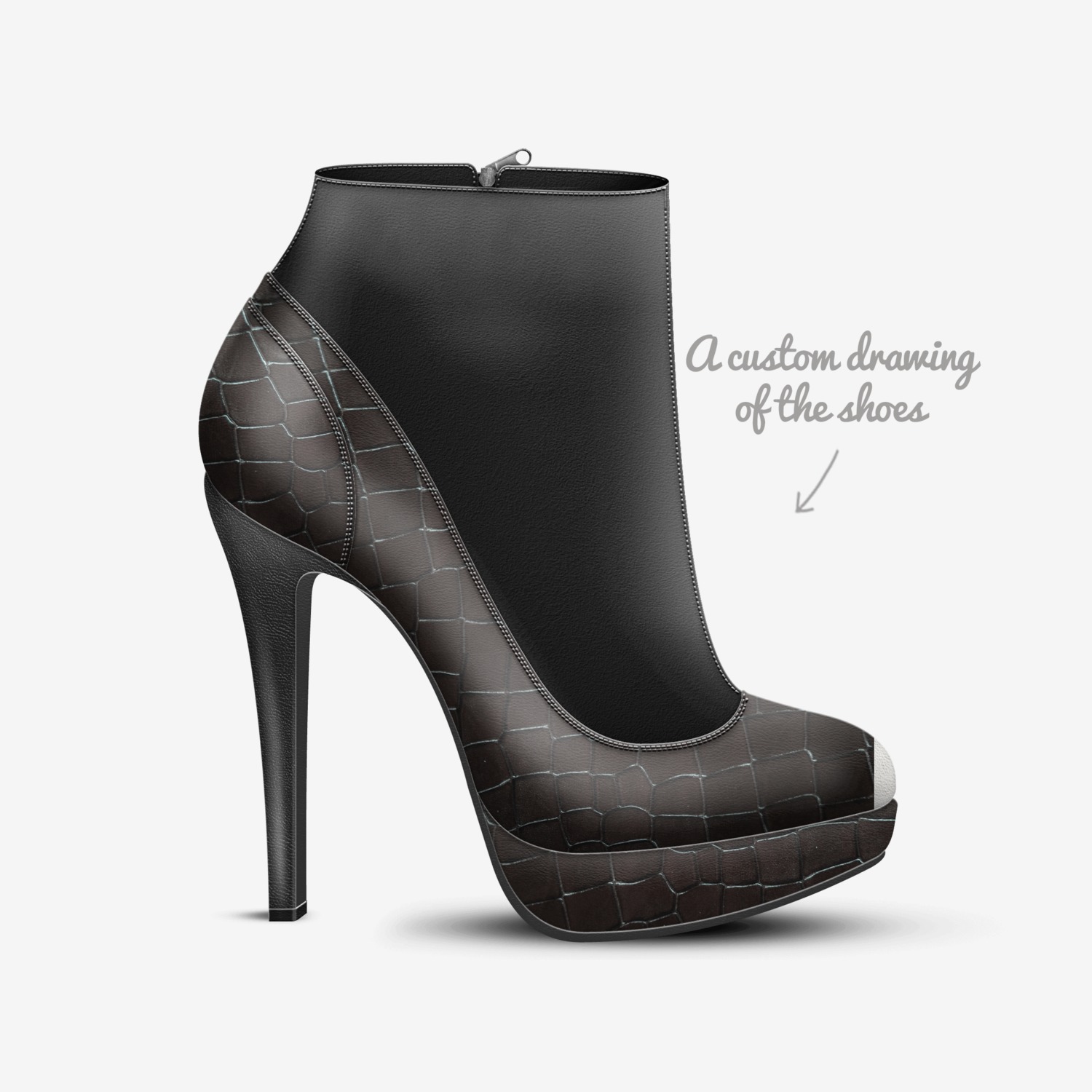 JoJo custom made in Italy shoes by Beatrice Redi | Sketch view