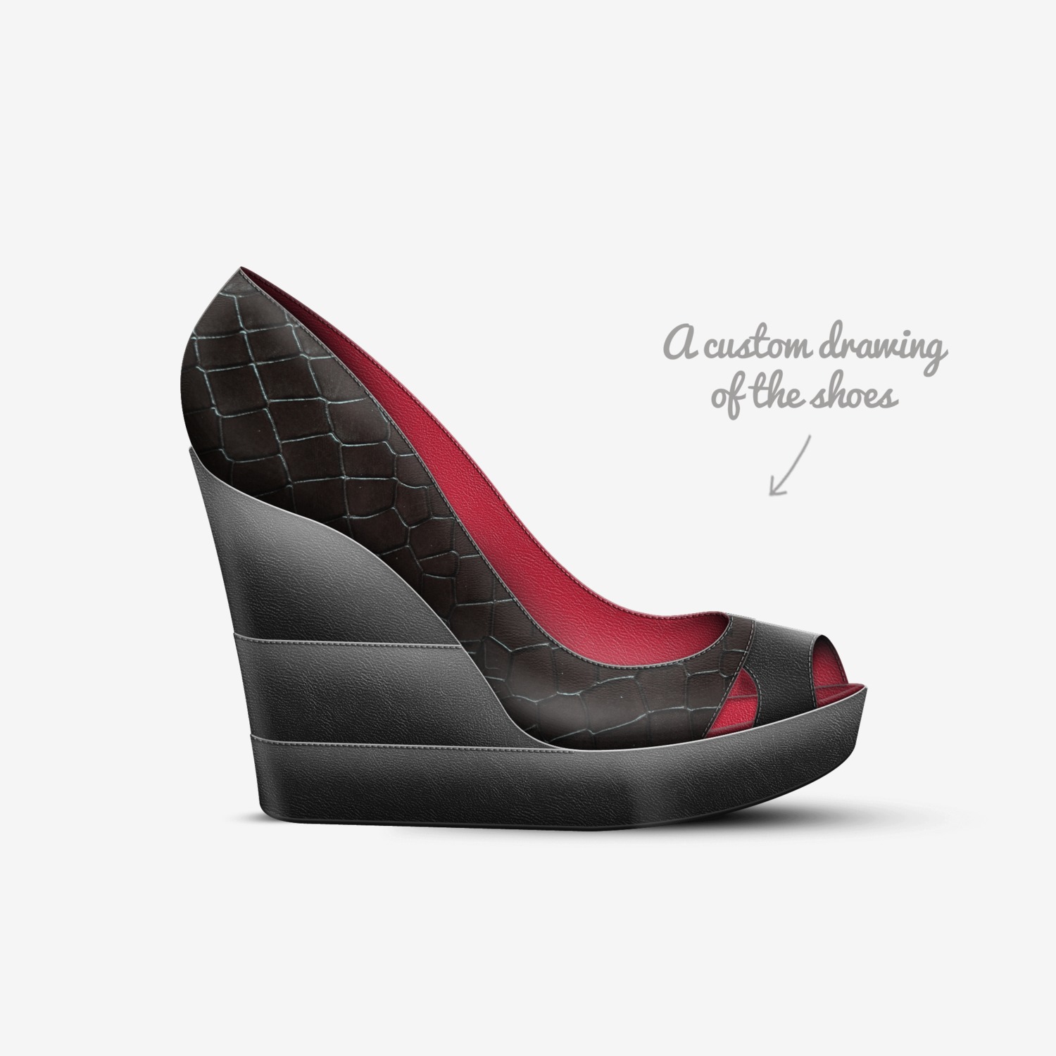 Amelie custom made in Italy shoes by Beatrice Redi | Sketch view