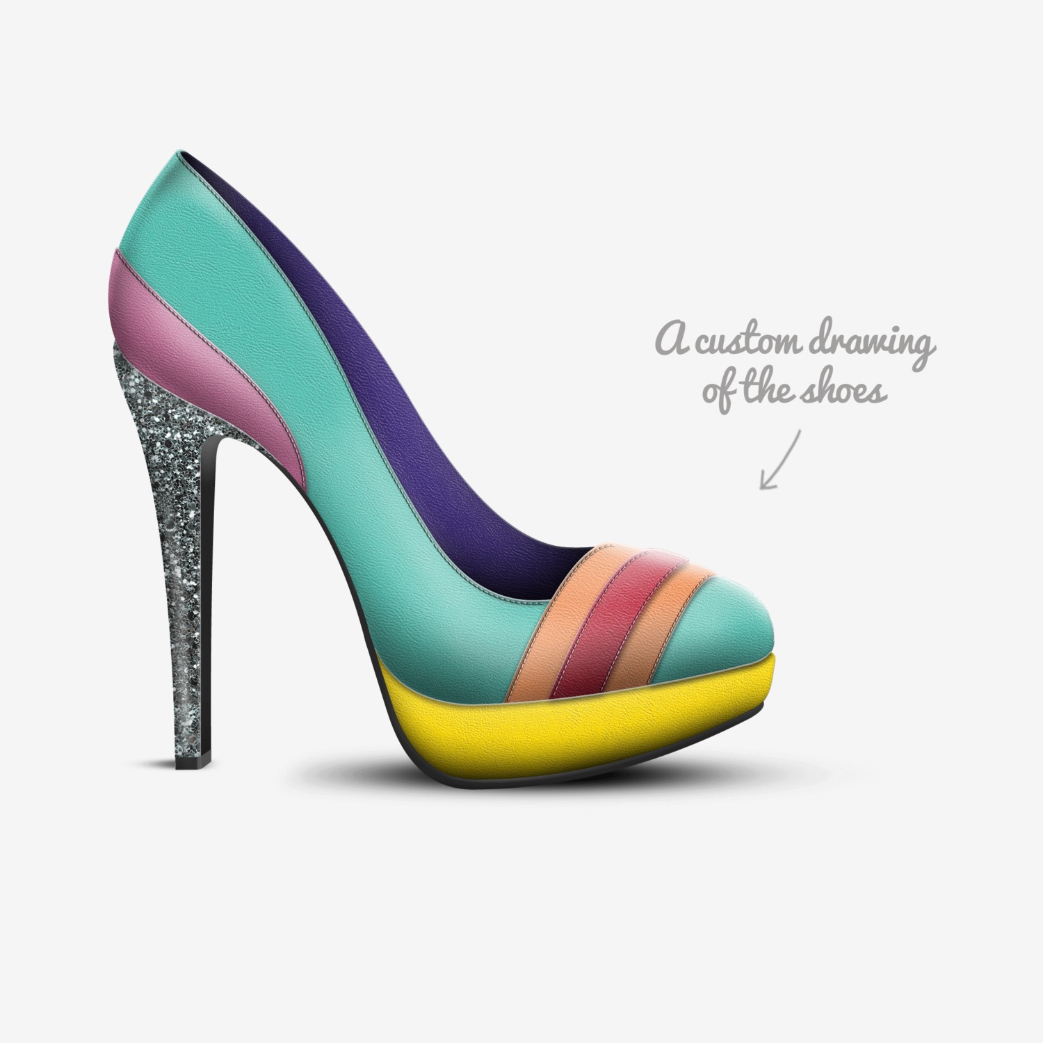 Bobo custom made in Italy shoes by Beatrice Redi | Sketch view