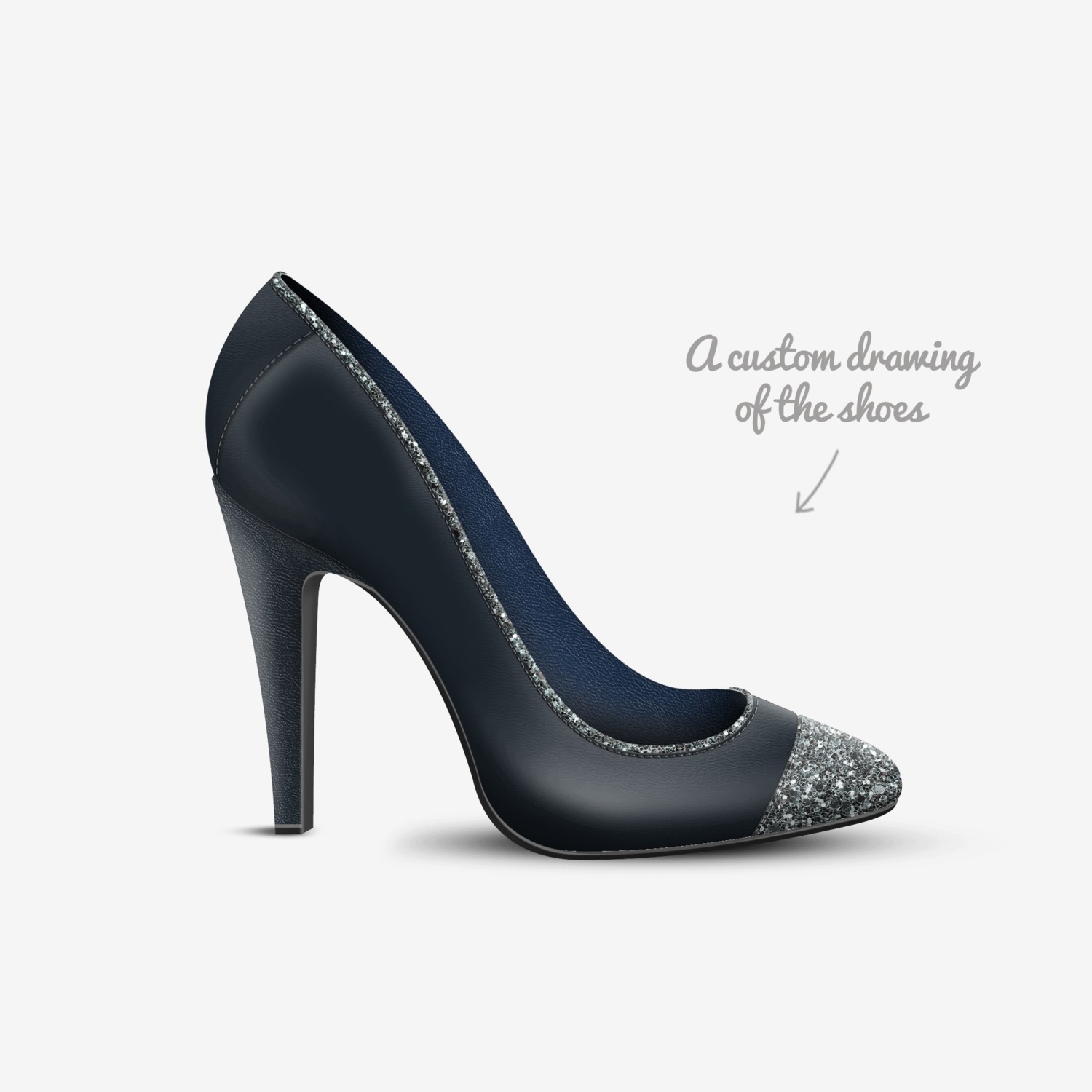 Eliza custom made in Italy shoes by Beatrice Redi | Sketch view
