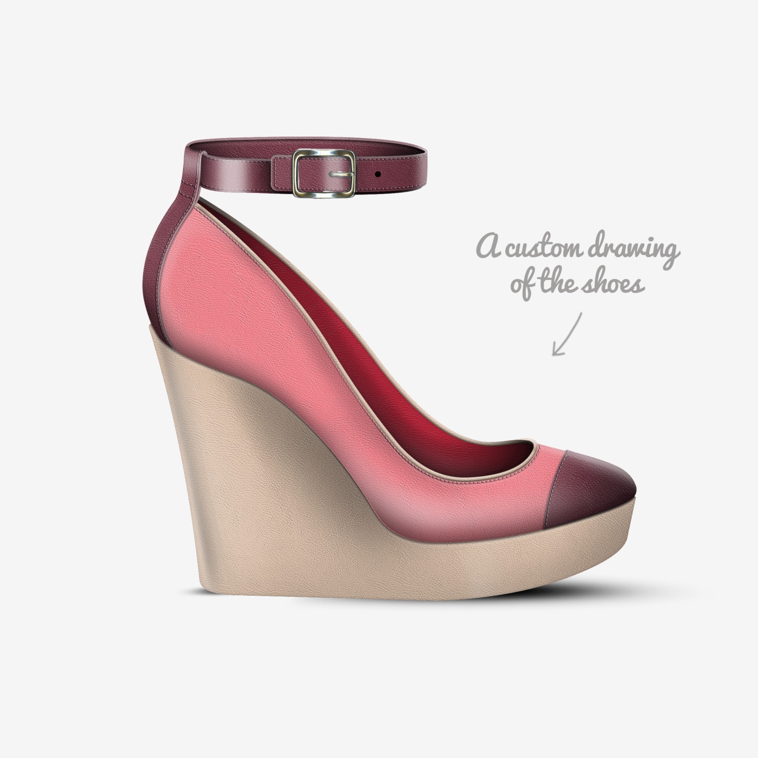 Lady custom made in Italy shoes by Beatrice Redi | Sketch view