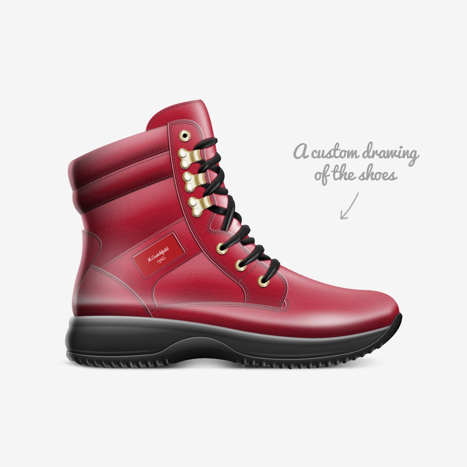 Kelz custom made in Italy shoes by Mikahail Crutchfield | Sketch view