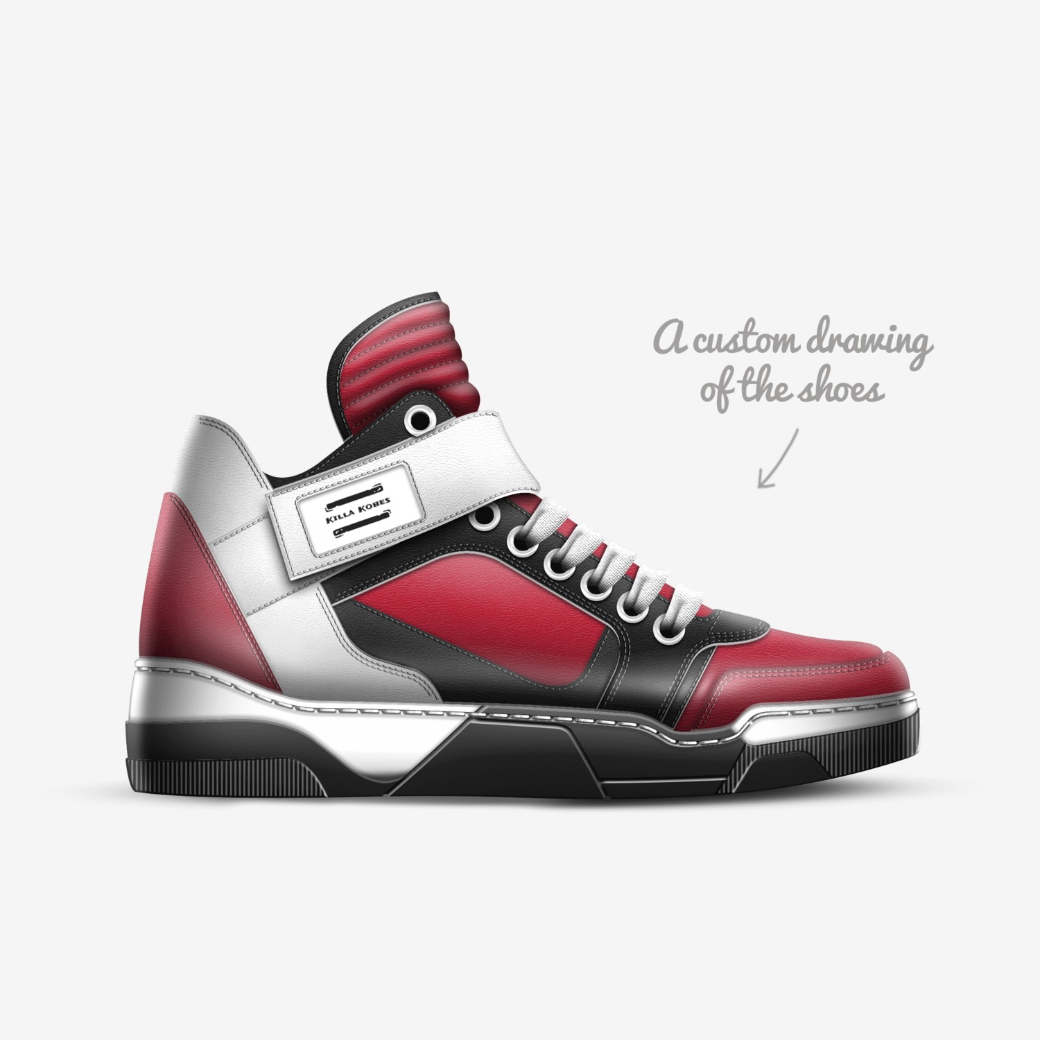 Killa Kobes custom made in Italy shoes by Kobe Rushing | Sketch view